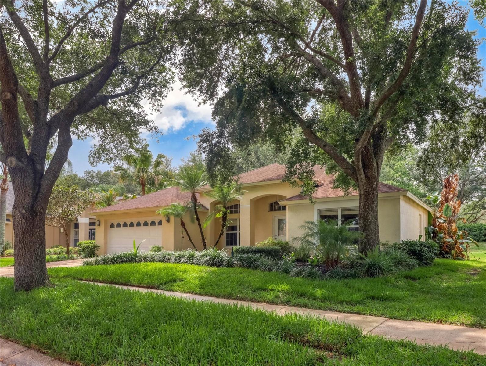 Welcome home to this beautifully designed 4-bedroom, 2-bath residence with a 2-car garage, nestled on a spacious homesite with no rear neighbors in the highly sought-after Arbor Greene community of New Tampa.

Step inside and discover soaring vaulted ceilings, a desirable split-bedroom floor plan, and multiple living spaces including a formal dining room, family room, and separate living room—perfect for entertaining or everyday living. The well-appointed kitchen features a pantry, gas cooking, and overlooks the main living areas, while the screened lanai offers the perfect place to relax and enjoy the privacy of your large backyard. Gas Stove, Large kitchen sink, Utility sink in garage, New roof to be replaced prior to closing, new buyer will be able to choose shingles and have warranty in their name. Brand NEW AC unit, Newer gas water heater. 

Located on picturesque tree-lined streets, Arbor Greene is one of New Tampa's premier gated communities, featuring 24-hour security, resort-style and Junior Olympic pools, tennis courts, pickleball courts, playgrounds, and an active calendar of clubs and community events.

Conveniently located in one of Tampa's most desirable areas, this home is zoned for highly regarded schools and is just minutes from major highways, shopping, dining, medical facilities, and entertainment. Combining comfort, convenience, and exceptional community amenities, this home offers the Florida lifestyle you've been looking for.