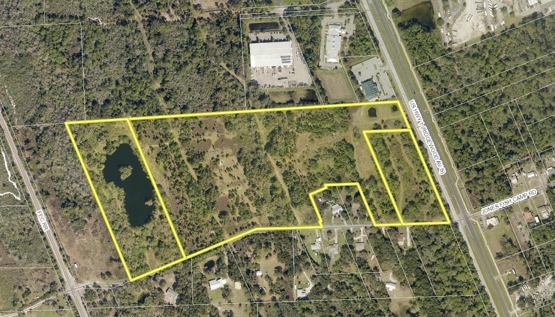 44.2-acre Planned Unit Development (PUD) that had previous approvals for 109 residential units with a lake and 4.7-acres of commercial parcel with 688 feet of Ridgewood/US 1 frontage. The location is a growing area of Edgewater. It is also across the street from a future park that will have parking and boat ramps launching into the Indian River adjacent to the Mosquito Lagoon which is known for as being the Redfish Capital. Only a 15-minute drive to the beaches, 30-minutes to Daytona Beach, 45-minutes to Kennedy Space Center and just a little over 1-hour to all the central Florida theme parks. The previously approved PUD agreement has since expired but is a beginning framework to work from. Site engineering plans available upon request. The PUD Agreement was permitted to be a private gated community with a mix of single-family residential units and townhouse/duplex units and permitted golf carts within the private community. Had a density of 3.09 units/acre. Lots were permitted to add their own private swimming pool. The PUD plans required for three active and passive recreation areas including a community clubhouse with a swimming pool. The included 4.74-acre commercial parcel is adjacent to the residential development is with the benefits of B-3 commercial zoning. Municipal water/sewer infrastructure is adjacent to the development.