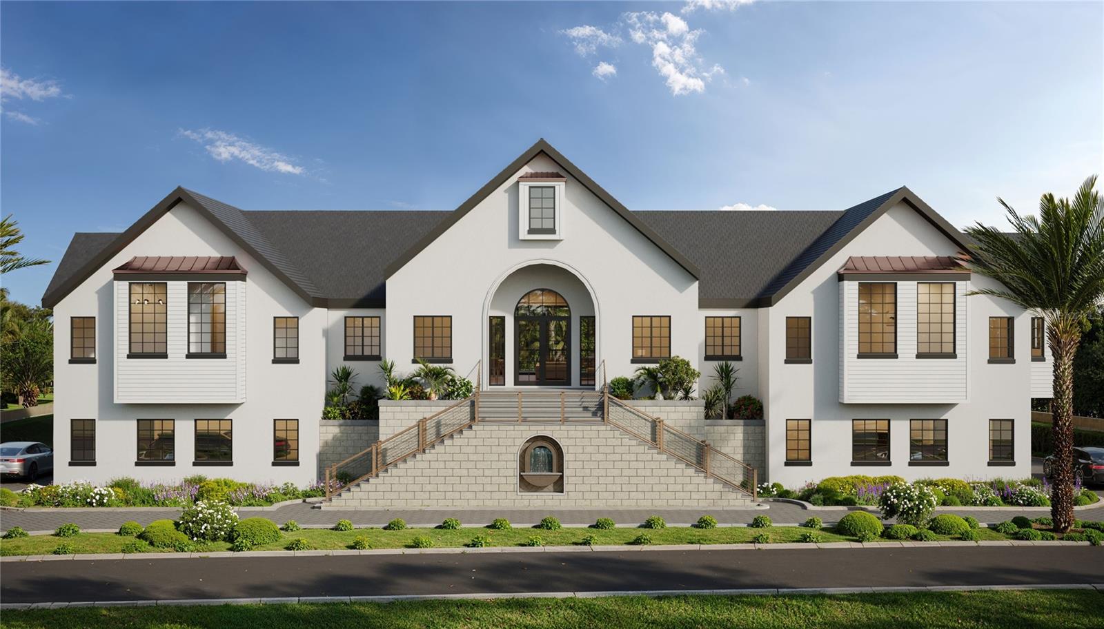 Pre-Construction. To be built. Discover an extraordinary opportunity to own an expansive double lot of 0.52 acres on North Siesta Key with this single-story, new construction transitional modern-style luxury home by Pham Development. Offering 170 feet of deep-water canal frontage, the residence features 4,353 square feet under air and 15,453 square feet under roof. With 5 bedrooms, 5 full bathrooms, 2 half baths, and a designated private office, the home showcases soaring 17.5-foot vaulted ceilings and a striking glass wine wall, complemented by designer finishes that fill the interiors with natural light and tranquil water views. Across the canal, lush landscaping provides a serene and private backdrop, with flexibility to customize finishes and style.

Designed for both comfort and entertaining, the open-concept living spaces flow seamlessly to a resort-style outdoor retreat. The expansive back patio is equipped with remote-controlled electric mosquito screens, allowing you to enclose the space at the touch of a button for year-round enjoyment. Enjoy a spectacular pool with a champagne hot tub spa, a generous patio, and a fully equipped outdoor kitchen perfect for alfresco dining. A scenic path leads to your private dock with a state-of-the-art electric system and space for a boat up to 37 feet, offering smooth access to the bay and Gulf.

The primary suite is a private sanctuary with spa-inspired amenities and dedicated quarters. A chef’s kitchen anchors the heart of the home with premium appliances and refined finishes. An elegant circular driveway creates a grand entrance, while the expansive ground level offers room for up to 10 cars, complemented by an impressive 10-car garage—ideal for collectors or additional storage. This exceptional waterfront residence delivers effortless luxury and refined coastal living.