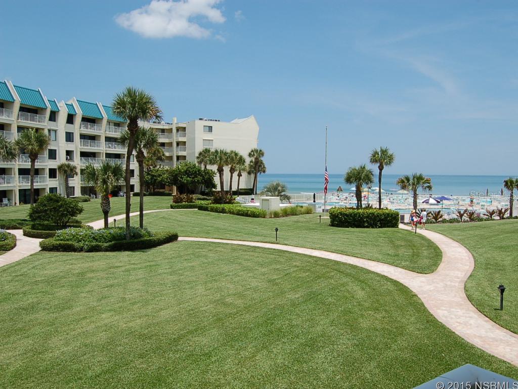 Take in the Ocean breezes from this clean and comfortably furnished 1 bed room 2 bath Direct Ocean Front Condo directly on the "no drive" beach.  This complex is vacation ready and features include; 2 adult swimming pools, 1 kiddie pool, shuffle board, an elevator, tennis courts, and is located near to New Smyrna's best dinning, shopping and entertainment. ;LocationDescription: Condo ;Water: City