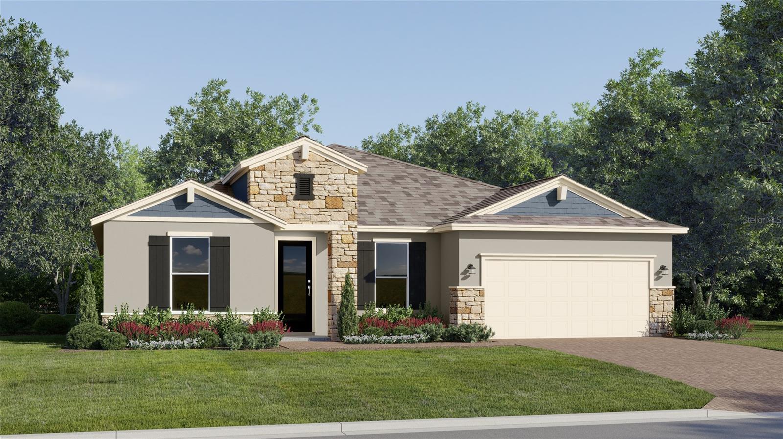 Under Construction. This new single-level Lakewood II defines luxury; it features a spacious and modern layout with ample room to live and grow. A convenient flex space can be found off the foyer near two secondary bedrooms. An open-concept floorplan with access to a lanai is ideal for seamless entertaining, with a nearby game room and bedroom off the main living space. The luxurious owner’s suite provides access to a spa-inspired bathroom and dual walk-in closets. Every home comes with Lennar’s Everything’s Included® promise, which includes all appliances as well as quartz countertops, blinds, and more in the price of your home. Springhead Lakes in Bridgewalk is one of the most anticipated new communities. At Bridgewalk, families can take advantage of the glorious resort-style swimming pool, extravagant clubhouse, with a state-of-the-art fitness center, playground, basketball & volleyball courts along with close proximity to Lake Ajay! What are you waiting for? Call and make an appt today.