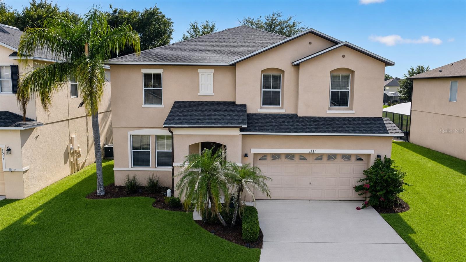 This stunning two-story family pool home, located in the desirable Sunrise Lakes community of Clermont, offers approximately 2,918 sq. ft. of living space and is zoned for short-term rentals. This 4-bedroom, 2.5-bath pool home backs onto a scenic pond, providing beautiful water and sunset views. Step inside to a bright and spacious open-concept living room, family room and dining area; oversized kitchen with plenty of cabinets and countertops space , fully equipped with stainless steel appliances, including a refrigerator, stove, microwave and dishwasher. The breakfast area offers a walk-out to the pool. The home boasts 4 generously sized bedrooms and an upstairs loft, providing plenty of space for relaxation, entertainment, or a home office. The primary bedroom includes a large walk-in closet and an ensuite with a separated shower stall and an oval bathtub. Outside, relax or entertain in the screen-enclosed private pool and relaxing SPA area. This residence perfectly blends comfort, style, and convenience, making it an ideal choice for families and/or investors alike who are seeking a modern, move-in-ready home. Additional features include a new roof, replaced in 2026 and an A/C unit replaced in 2019. This location is within close proximity from Disney World, and minutes away from Super Walmart, Publix, Lowe's, gas stations, restaurants, a public library, banks, convenient stores, and schools. Don’t miss the opportunity to make it yours and set up your appointment today !