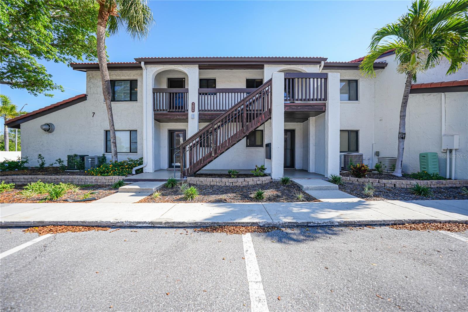 BRING YOUR OFFERS! LOCATION LOCATION LOCATION! Castel Del Mare condominium complex is located just before the south bridge, on the mainland side of Little Sarasota Bay facing Siesta Key in Sarasota, FL. Southbridge's community includes shops, bars, restaurants, boat or bike rentals... Walkability or Trolley ride to the "Powdery Sands of Siesta Key Beach...As one of Trip Advisor's Top 10 Beach & Sun Destinations! This condominium complex is overlooking the "Intercoastal Waterway" with beautiful bayside water views! This 2nd floor, updated two bedroom two bath condo is "TURN KEY FURNISHED" with 2 entrances (front and back) and offers 1,016 sq. ft. of living space. WASHER and DRYER are included in the unit! Hurricane Impact Windows! Rentals of one month or longer are permitted here. The Castel Del Mare community offers two heated pools on the Bayside and Garden, pickleball courts, shuffleboard, boardwalk, bayside gazebo, and clubhouse. Sit back, relax, and enjoy the peace & tranquility while enjoying the Florida sunshine! Live the Florida lifestyle & make this your home! OWN A PIECE OF PARADISE! Check out 3D Virtual Tour #1 & Video #2