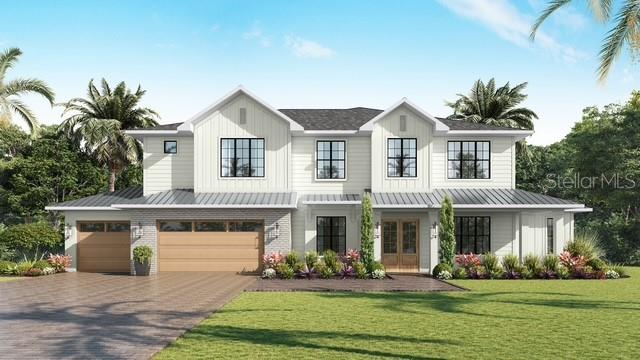 Under Construction. Beautiful new construction home by Momentum Homes on a large 110x110 corner lot, conveniently located in the center of South Tampa.
Projected completion April 2026. This elegant home features 5 bedrooms, 5 1/2 baths, with over 4,700 sq ft of living space. Designed for today’s
modern living with additional office/den, open kitchen with a large island, custom cabinetry, Thermador appliances, adjacent breakfast nook and
large walk-in pantry + a formal dining room AND a separate guest-suite completes the first level. Expansive glass doors open to a large covered
porch including an outdoor kitchen, completed by a great pool and spa as well. Upstairs, the home offers a spacious primary suite with a
spa-inspired bathroom and a large walk-in closet. Three additional secondary bedrooms, all with en-suite baths and walk-in closets. In addition
the large bonus room features a built-in bar. Every detail of this residence reflects the craftsmanship and quality Momentum Homes has become
known for. Did we mention a 3 car garage as well? Centrally located, with proximity to Bayshore Boulevard, downtown, and some of the best
dining in South Tampa — as well as access to top-rated schools within the Plant High School district. Additional features include wood flooring
through-out, except in wet areas, Gyp-Crete concrete floor insulation on second level, Impact windows, metal roofing on porches, decorative
Hardie Board & Batten on exterior and extensive landscape package.