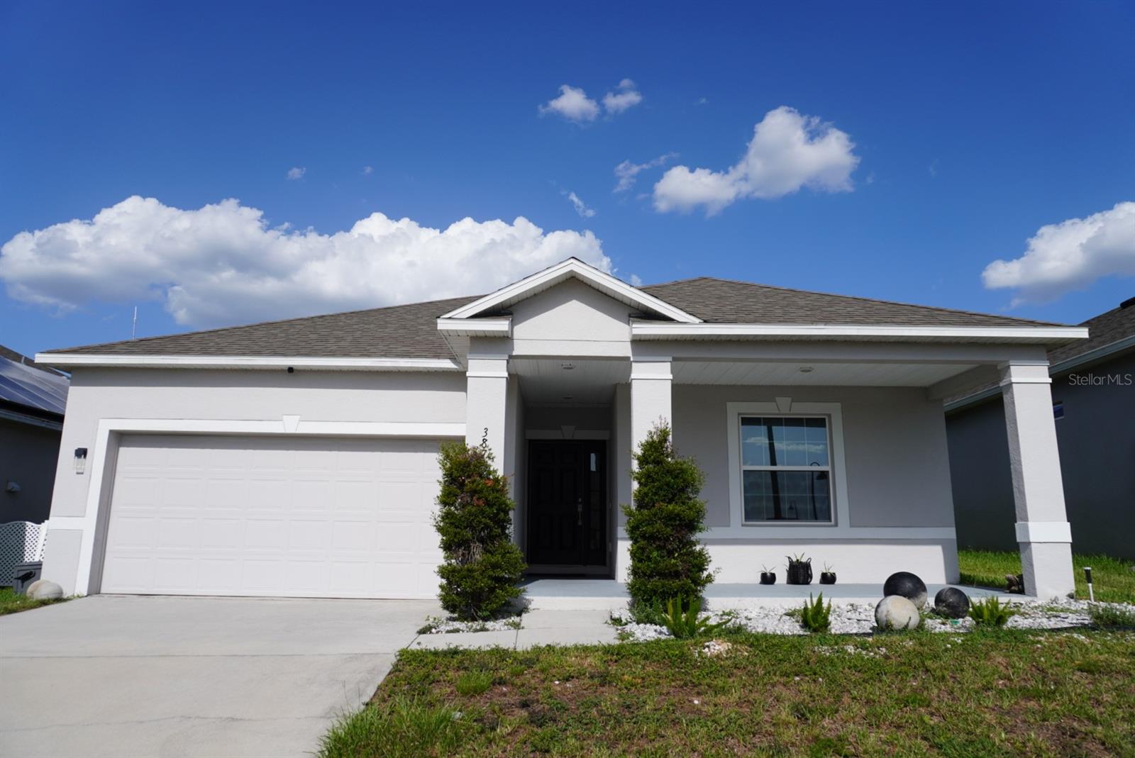 Beautifully maintained 3-bedroom, 2-bathroom home located in the growing Davenport area. This home features an open-concept floor plan, a spacious kitchen overlooking the living area, a 2-car garage, and a generous backyard with plenty of outdoor space. Conveniently located near shopping, dining, major highways, and Central Florida attractions, offering excellent accessibility throughout the area. The property is equipped with a solar panel system, and the seller will pay off the solar panel loan at closing, allowing the new owner to enjoy the benefits of the system without assuming the existing loan. Whether you’re looking for a primary residence or an investment property, this home offers comfort, convenience, and value.