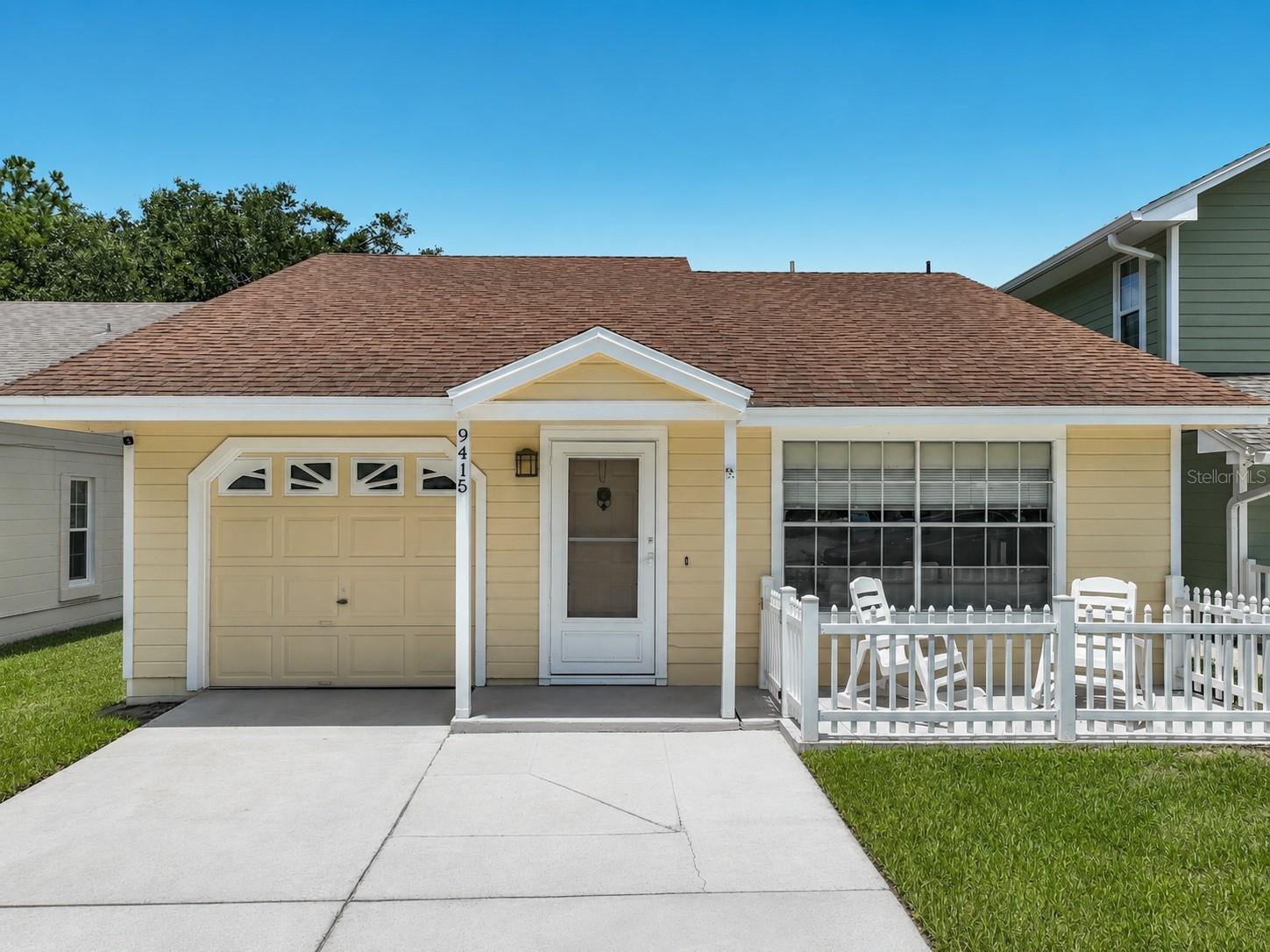 Citrus Oaks in Gotha!  Welcome to this well-maintained 2 bedroom, 2 bath Lennar Chardonnay model, built in 1990! This inviting home offers a bright, open floor plan with a spacious living room that flows seamlessly into the dining area, creating an ideal space for everyday living and entertaining. The kitchen and bathrooms feature durable tile flooring, while laminate flooring extends throughout the remaining living areas and bedrooms for easy maintenance. The primary suite offers a private bath, and second bedroom is perfect for guests, family or a home office. Step outside to the large screened lanai overlooking a fully fenced backyard complete with a storage shed-ideal for extra storage, hobbies or lawn equipment. A one-car garage adds additional convenience. Residents enjoy access to a large community pool, and the home is located in the desirable Olympia High School Dist. ( buyers should verify school zoning). Conveniently situated just minutes from the Florida Turnpike and SR 408, with shopping, dining, and entertainment nearby, including vibrant downtown Winter Garden, Walt Disney World & Universal Resort and other Central Florida attractions are just a short drive away. Whether you're a first time homebuyer, downsizing, or looking for a great investment opportunity, this move -in- ready home is one you do not want to miss!