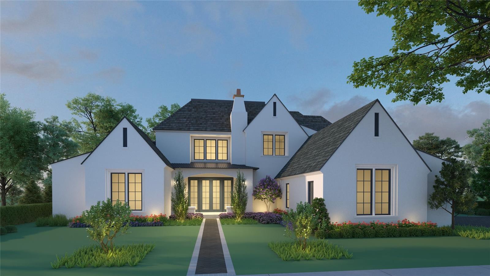 One or more photo(s) has been virtually staged. Pre-Construction. To be built. Being expertly built by Goehring & Morgan in the coveted Cromwell expansion of Parcel 10 at Lake Nona Golf & Country Club, this new custom residence blends timeless architecture with high-end design and a modern indoor–outdoor lifestyle. Its premier location offers exceptional access to the Club’s amenity base, the USTA National Campus and Lake Nona’s Town Center, while its thoughtfully crafted layout pairs refined curb appeal with contemporary livability and serene pond views. The home offers five bedrooms, five full and two half baths, plus an outdoor shower. A welcoming foyer leads into the great room, glass-enclosed wine feature, gourmet kitchen and scullery, all oriented to expansive outdoor living.
The main level showcases an exceptional owner’s suite featuring a two-sided fireplace, an intimate private lounge with wet bar, and two oversized walk-in closets, along with a spacious, spa-inspired bath. A dedicated courtyard enhances privacy and extends the retreat-like atmosphere of the suite. Also on the first floor are a versatile office/second bedroom with ensuite bath, a powder bath, a large main-level laundry room, and generous storage throughout.
Upstairs, a central loft connects three additional bedroom suites, each with walk-in closet and full bath, along with an additional laundry room for convenience. Sliding doors open to a covered lanai with summer kitchen, pool, spa and dedicated pool bath, creating a true indoor–outdoor sanctuary ideal for year-round living. Completing the residence are a three-car garage plus a separate one-car garage with room for a full vehicle or golf cart, offering exceptional flexibility for parking, storage and recreational living within the gates of Lake Nona Golf & Country Club.