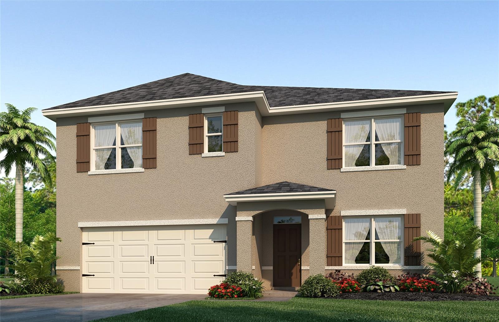 Under Construction. Riviera Bella East presents the Hayden. This amazing all concrete block construction single-family home features 5 bedrooms and 3 bathrooms optimizing living space with an open concept layout. The kitchen overlooks the dining area and great room, while having a view to the covered lanai outside. Ample windows and a set of sliding glass doors allow lighting into the living area. The well-appointed kitchen features an island with bar seating, beautiful granite countertops and stainless-steel appliances, making entertaining a breeze. The first floor also features a flex room that provides an area for work or play, a bedroom, and full bathroom. As we head up to the second floor, we are greeted with bedroom one that features an en suite bathroom as well as three additional bedrooms that surround a second living area, a full bathroom, and a laundry area. Like all homes in Riviera Bella East, the Hayden includes a Home is Connected smart home technology package which allows you to control your home with your smart device while near or away. 

*Photos are of similar model but not that of exact house. Pictures, photographs, colors, features, and sizes are for illustration purposes only and will vary from the homes as built. Home and community information including pricing, included features, terms, availability and amenities are subject to change and prior sale at any time without notice or obligation. Please note that no representations or warranties are made regarding school districts or school assignments; you should conduct your own investigation regarding current and future schools and school boundaries.*