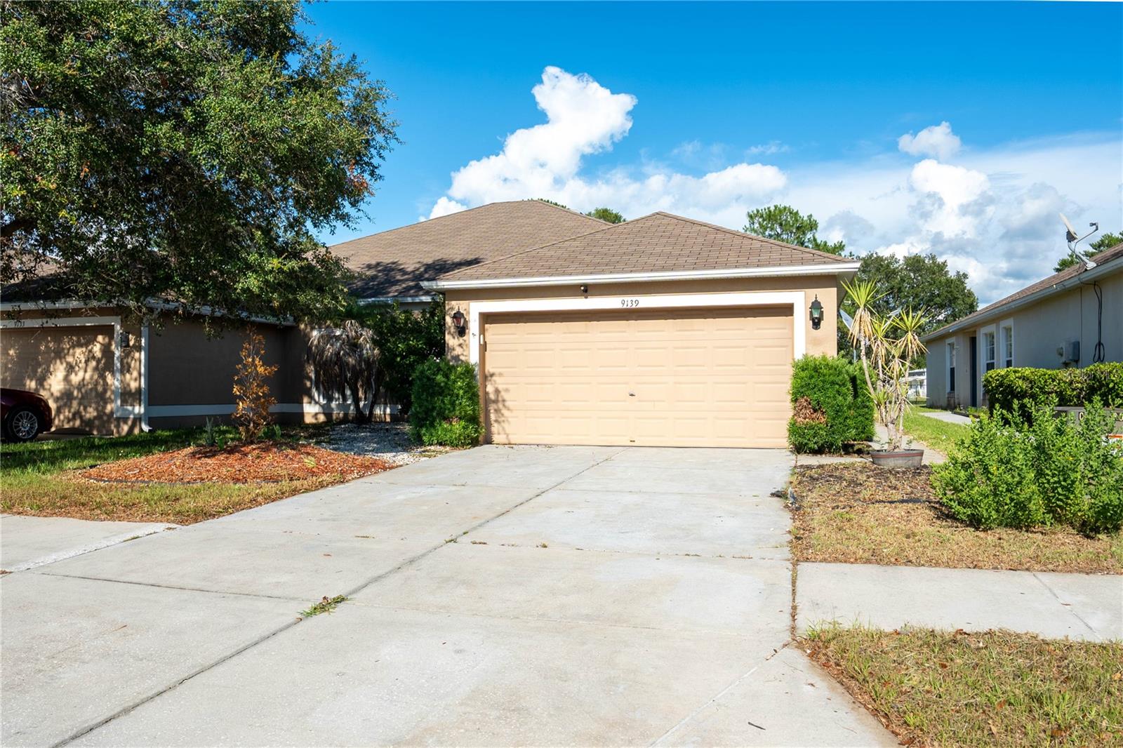 An Opportunity! That's all we want in life. This is a chance to own a great home in a beautiful neighborhood for an unreal price! This villa has so much potential, with just a tiny bit of tic it'll make an exceptional home. The hoa is $11 and no CDD which gets you an awesome gym and pool too! The roof and HVAC are both in excellent condition. The main living room opens up to a massive back yard that sits on a stunning golf fairway. High ceilings and tons of natural light pouring in! The kitchen as of of now gives off a Tuscany vibe, and it's very functional, along with a breakfast table area. The Formal dining room is making a massive comeback! Families eating dinner together what concept right!? Well you got one! The Primary bedroom also faces the golf course and has high ceilings as well. Huge dual closets and ADA compliant and ready to go for the master bath. The hall to the 2nd bedroom has a perfectly nice laundry room and both the washer/dryer Do Convey with the home. The arguably best part is the oversized two car garage with the checkered racing tile. So much room for activities. Come check it out!