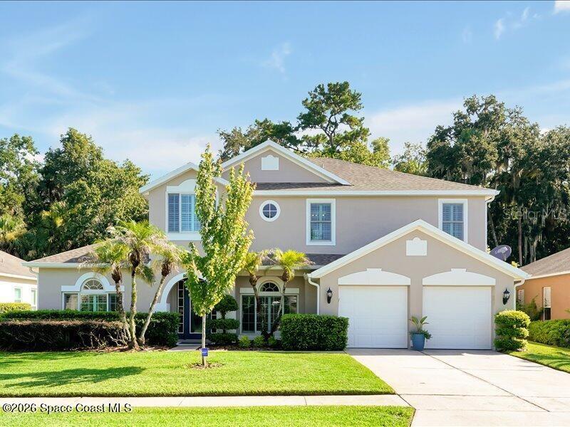 Big, Beautiful, & Smart! Over 3600 sq ft of living area in this beautifully appointed and maintained 5-bedroom 4 bath home on a private conservation lot. Outstanding floor plan with downstairs master suite and study, pool bath, formal living and dining rooms, open kitchen family room concept. Upstairs are huge bedroom, 2 full baths and a 28x22 bonus room. Loaded with upgrades such as gorgeous wood flooring, 30 inch top of line floor tile, newer designer kitchen, roof in 2018, new paint, recently updated master bath. IF you love to cook and entertain, you will adore this kitchen. Sleek design, granite countertops and huge island, elegant custom cabinetry, glass tile back splash, designer stainless hood and other high-end appliances. Smart home features, pool, thermo, garage door, irrigation and more. Outside, the oversized lanai with pool and waterfall overlook a serene conservation area. Great neighborhood with two parks, sidewalks and trails.
