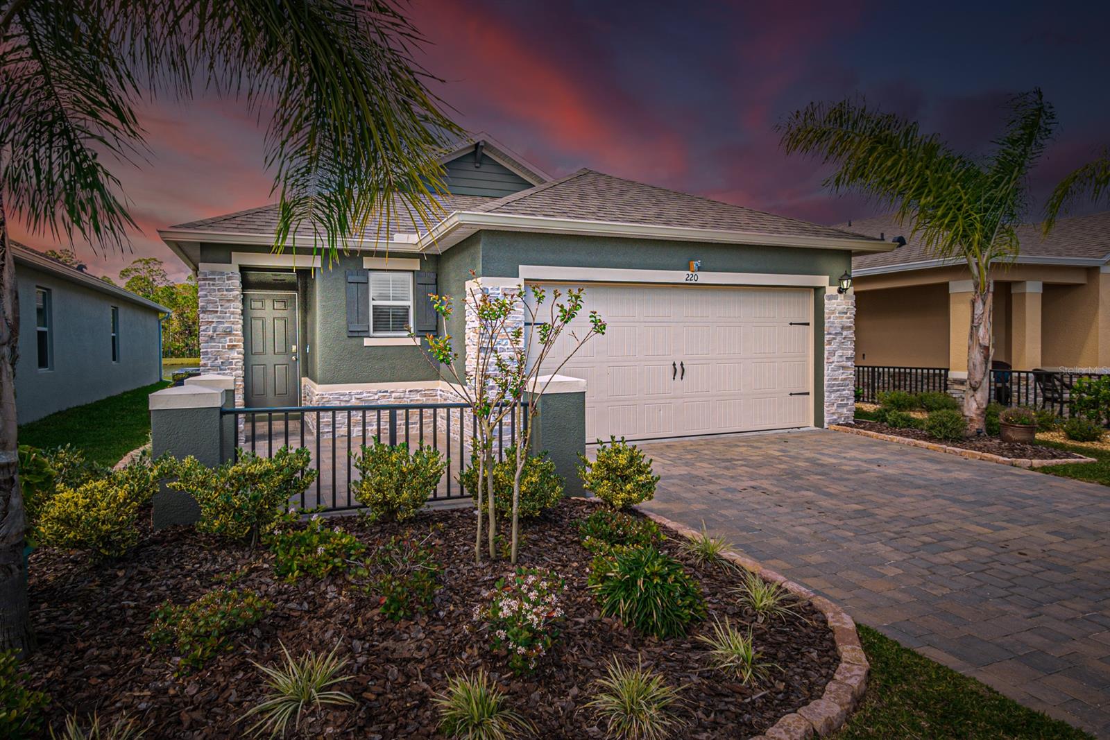 OPEN HOUSE 3/14 FROM 1-3....Beautiful home only 1 year old in Venetian Bay's newest community, The Palms! Sits on one of the best lots in the neighborhood with tranquil water and conservation views. Walk through the fabulous front paver courtyard into the open concept home with spacious kitchen boasting a 7 ft island, Granite Countertops, SS Appliances, Walk In Pantry, and Plenty of Cabinets. The Living area is light and bright with access to your covered patio and gorgeous backyard. 18'' X 18'' Tile in all living areas, Energy efficient 15 SEER AC, Dual pane windows, Paver Driveway, and so much more.  Venetian Bay is resort living at its finest featuring the golf & country club, town center with world class spa, restaurants, salon, and fitness center. Lots of community events, miles of bike trails, and a members only resort pool and tiki bar. Call for your private showing today! ;Water: City