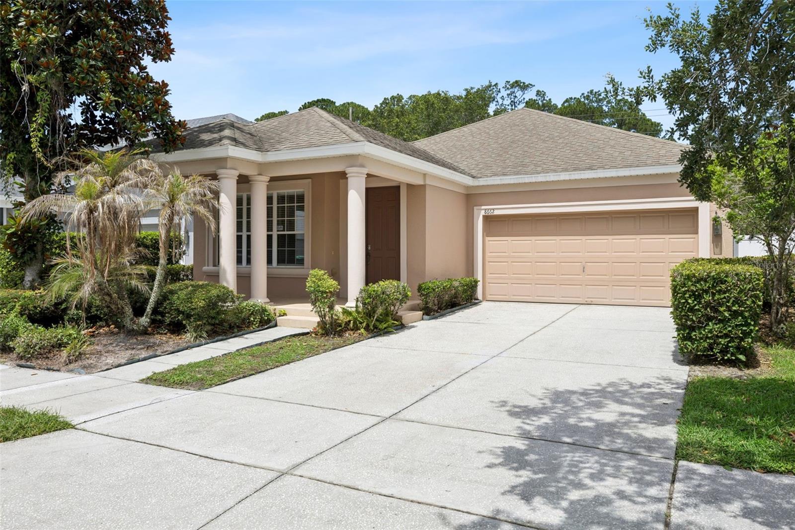 Welcome home to this charming single story, 3-bedroom, 2-bath home located in the highly desired gated community, Lakes of Windermere – Peachtree. Step inside to an inviting open layout with brand new carpet, abundant natural light, spacious living and dining areas ideal for everyday living and entertaining. The kitchen features ample cabinetry, a kitchen island, and stunning views of the serene backyard.  The split-bedroom floor plan provides a private primary suite with a walk in closet and en-suite bath, while two additional bedrooms and a full bath offers flexibility for family, guests, or a home office.  Enjoy outdoor living in the fully fenced backyard and a screen enclosed patio overlooking lush conservation with no rear neighbors — a perfect setting for relaxing, gardening, or play. For added peace of mind, a NEW ROOF will be installed prior to closing, offering exceptional value to the next owner.  Residents of Lakes of Windermere enjoy access to community amenities including a community pool, playground, and beautifully maintained green spaces, all just minutes from top-rated schools, dining, shopping, and the best of Windermere and Horizon West. Move in ready with meaningful updates and a premium lot — this home is the ideal blend of comfort, convenience, and Florida living.