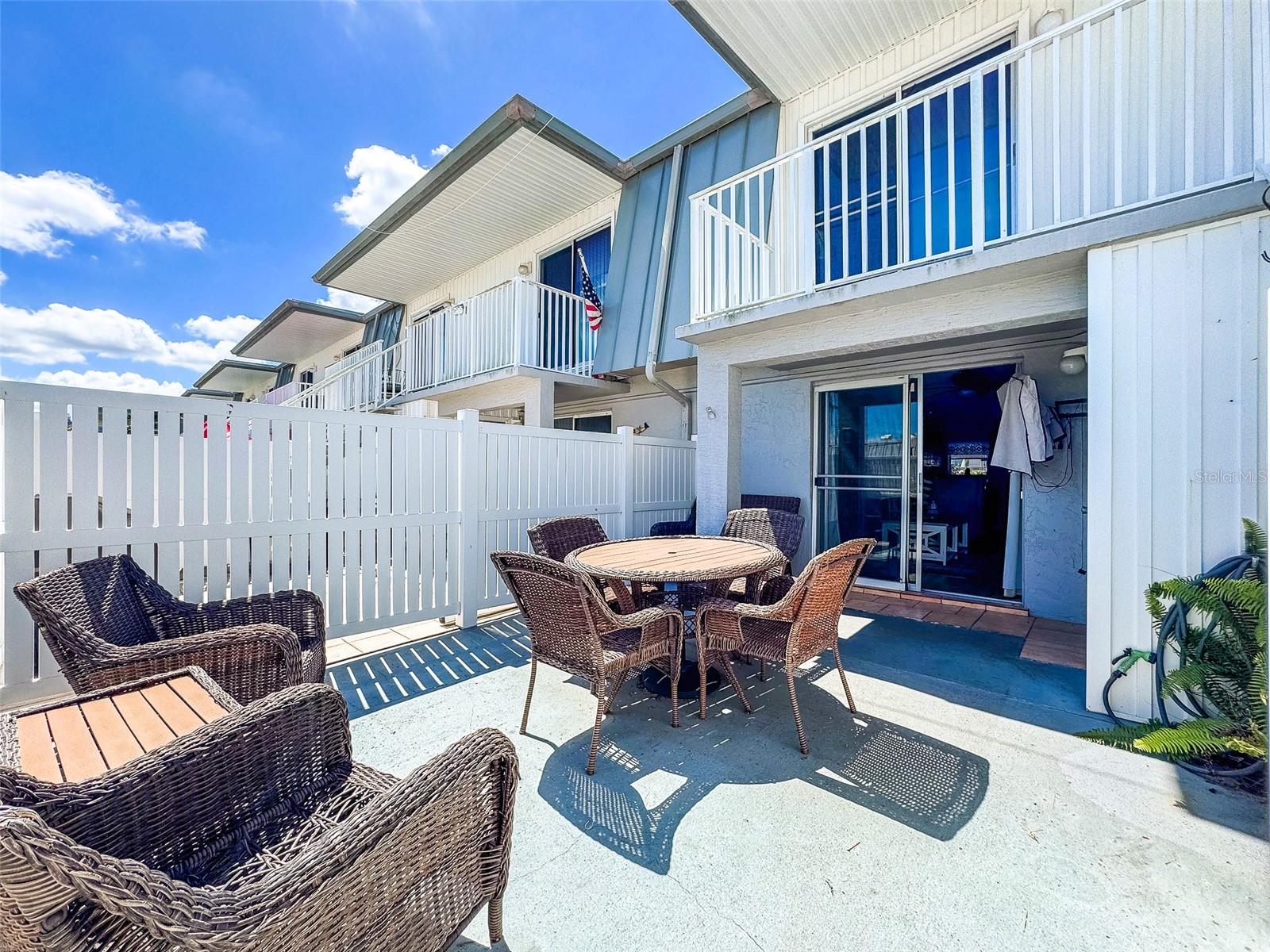 Turnkey Townhome Condo in South Fort Myers | Income-Producing Opportunity

Discover exceptional value at The Regency Condos, a centrally located and well-maintained community in South Fort Myers. This 2-bedroom, 1.5-bath townhome-style condo offers 1,010 square feet of light-filled living space, a private fenced courtyard, and is sold fully furnished, making it truly move-in ready.

The open-concept main level features a spacious living and dining area, a functional kitchen, durable tile and vinyl flooring, an interior laundry area, and a convenient half bath. Sliding glass doors lead to the private courtyard, ideal for outdoor dining, grilling, or relaxing in the Florida sunshine.

Upstairs, both bedrooms offer generous closet space and share a full bath. The primary bedroom includes a private balcony overlooking the landscaped courtyard and serene community grounds with fountains and tropical greenery.

This property also offers immediate rental income, as it is already rented January through April, making it an attractive option for investors or seasonal residents seeking offset expenses.

Residents of The Regency enjoy resort-style amenities, including a heated pool and spa, large tiki hut, fitness room, shuffleboard courts, BBQ areas, clubhouse with billiards, vehicle wash area, and lush tropical landscaping. Low HOA fees add to the long-term value.

Ideally located just off Winkler Road near Cypress Lake Drive, this condo is minutes from Fort Myers Beach, Sanibel Island, Bell Tower Shops, golf courses, dining, and medical facilities—all while remaining tucked away in a quiet, private setting.

Perfect as a full-time residence, seasonal getaway, or income-producing investment, this South Fort Myers condo delivers affordability, location, and lifestyle. Opportunities like this are rare—schedule your showing today.