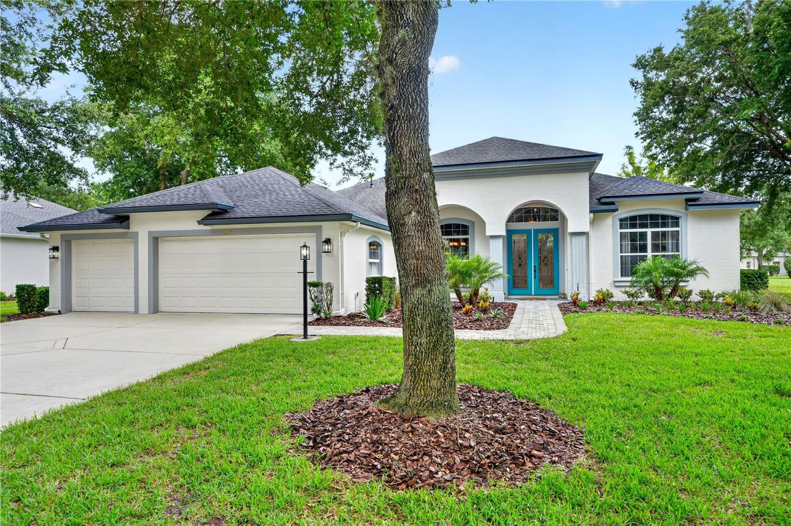 Virtually Staged. Halifax Plantation's best kept secret is this quiet, tree-lined cul-de-sac street spanning along the 3rd and 4th fairways, Dolph Circle! This ONE OWNER Paytas built concrete block home sits high & dry with no flood history and no flood zone!  Don't let the bedroom count fool you. In addition to 3 large bedrooms there is a separate office/second living area PLUS an office/flex space. The primary bedroom is 25 x 15 and includes a large seating area with a walk-in closet, plenty big for two. The primary bathroom has an open and grand feel with a large built-in jetted soaking tub, walk-in tiled shower, his-and-hers sinks, and separate water closet. Split bedroom floor plan with the two guest rooms, office/flex space and full guest bathroom (walk-in shower) opposite the primary. Half bath is perfect for guests and opens to the screened, paver lanai. The kitchen is timeless and functional with built in oven and microwave, gas stove, large built-in pantry, ample cabinet space, and Coriann counterspace. Breakfast nook off the kitchen overlooks the screened lanai through a frameless picture window or dine more formally in the formal dining that opens to the living area. Main living area is in the heart of the home and has coffered ceilings and tons of natural light. Triple pocket slider to the lanai gives it an open and bright feel throughout the day. Indoor laundry just off the 3-car garage with washer, dryer, utility sink, and plenty of storage.  

Situated on a 0.28 acre lot directly adjacent to an easement for maximum privacy. Just one mile from the club house, restaurant and other amenities. The Herrington sub association maintains this quiet cul-de-sac where your lawn, hedges, fertilizer, irrigation and mulch are all covered. This is a one of a kind, one-owner, concrete block home built by one of our area's most reputable builders, Paytas Homes, with exquisite attention to detail throughout. An absolute timeless masterpiece with a relaxing, screened paver lanai with plenty of covered area for outdoor enjoyment. 250-gallon buried propane tank, multi-zoned surround sound, whole home gutter system, paver walkway and front porch, custom landscaping, and exterior landscape lighting are just a few of the features that make this home stand out from the rest. 

All fully permitted, this home has a 2021 architectural shingle roof and two newer HVAC units (2017 4-ton 15 SEER;  2016 2-ton 15.5SEER). Residents of Halifax Plantation enjoy access to one of the area's premier golf courses, complete with an on-site restaurant and pub. Optional amenities include tennis, fitness center, and community pool. Just minutes to Tomoka State Park, Halifax Plantation Publix, area beaches and I-95 for ease of travel. Halifax Plantation is a well-established, tree-lined, golf cart friendly community with an exceptionally managed association.

All information and room sizes in this listing are intended to be accurate but cannot be guaranteed.  Buyers and their agents are always encouraged to perform due diligence.