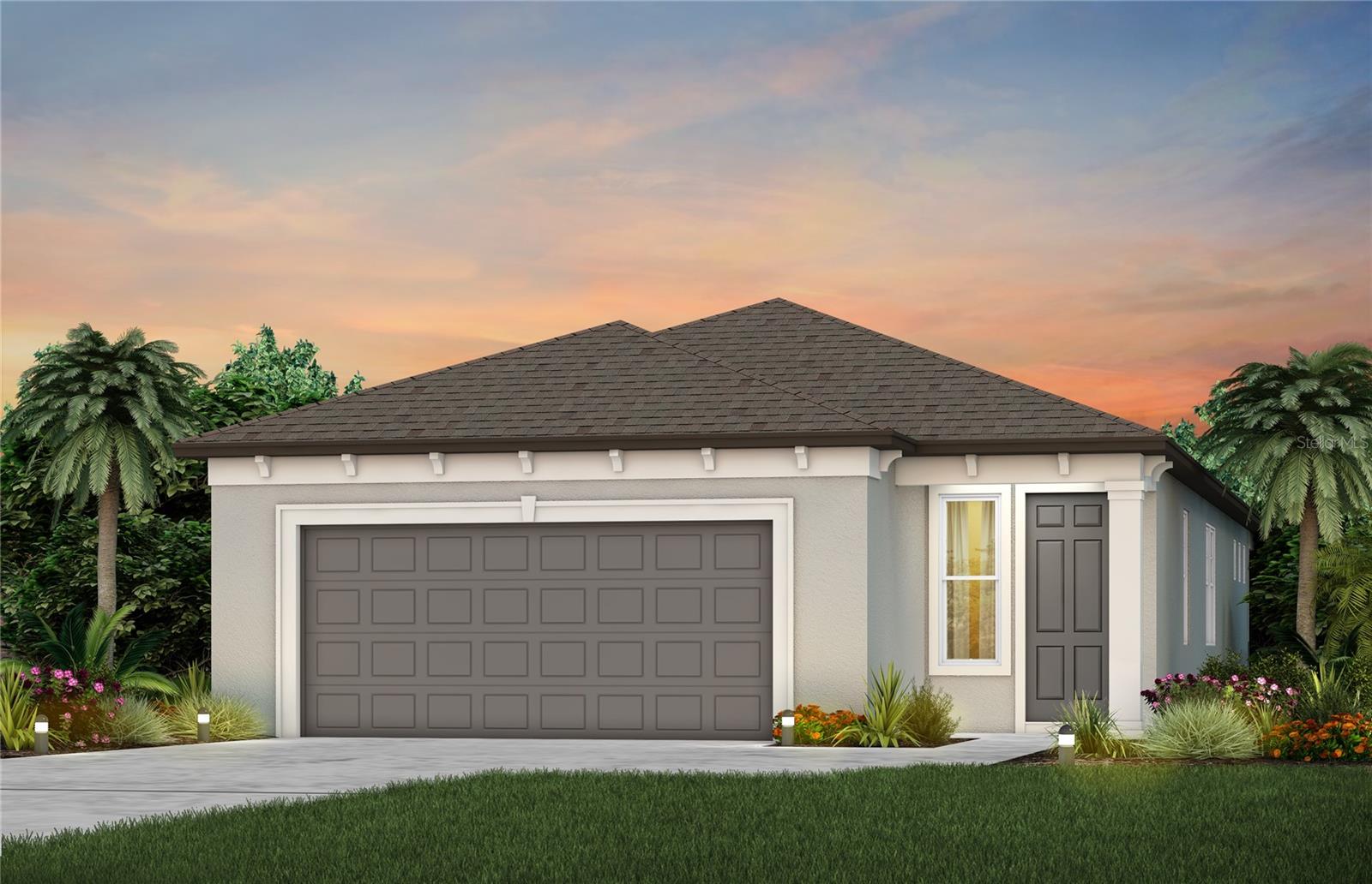 Under Construction. Enjoy all the benefits of a new construction home in the serene setting of Ocala, FL's horse country, with an age-restricted, fully amenitized lifestyle at Del Webb Stone Creek. This is the active adult community you've been looking for, with amenities that include an 18-hole championship golf course, a full restaurant and bar, indoor and outdoor pools, sports courts, and so much more. Our sprawling amenities, clubs, and classes will fill your retirement days with activities to make new friends and memories.
With two bedrooms, two baths, and a versatile flex room, the Hallmark home design delivers an open, consumer-inspired single-story layout paired with the upgraded finishes today’s buyers desire. Thoughtfully designed for comfort and functionality, you’ll appreciate the seamless flow between the main living spaces, enhanced by stylish finishes and a pocket sliding glass door that opens to a covered patio with screened enclosure—perfect for enjoying Florida living year-round.  The 2-car garage with 4’ extension offers plenty of space for a workshop.
The designer kitchen serves as the heart of the home, showcasing a spacious center island, white cabinetry, elegant 3cm quartz countertops, and 4.5”x9” tile backsplash. A large single-bowl sink with upgraded faucet and a full suite of stainless-steel Whirlpool appliances— built-in oven and microwave, stovetop with range hood, and dishwasher - complete this beautiful culinary space.
Bathrooms continue the refined aesthetic with white cabinetry and quartz countertops throughout. Tucked away at the rear of the home, the private Owner’s Suite offers a peaceful retreat featuring a walk-in closet, and a spa-inspired Owner’s Bath with generous vanity, dual sinks, and walk-in shower.
There is 18”x18” tile flooring in the main living areas, bathrooms, and laundry room, while lush, stain resistant carpeting flows throughout the bedrooms, adding comfort and warmth.
Additional features and upgrades include two-tone interior paint, built-in cabinets in the laundry room, faux wood blinds and a Smart Home technology package complete with video doorbell—bringing together style, convenience, and peace of mind in one exceptional home.
Enjoy peace of mind with Pulte’s transferable, 10-year Limited Structural Warranty that covers materials and workmanship in the 1st year, workability of plumbing, electrical, HVAC, and other mechanical systems through the 2nd year, various types of water infiltration and internal leaks through the 5th year, and the structural integrity of the home through the 10th year. Plus, we’re currently offering limited-time incentives and below-market rates!
