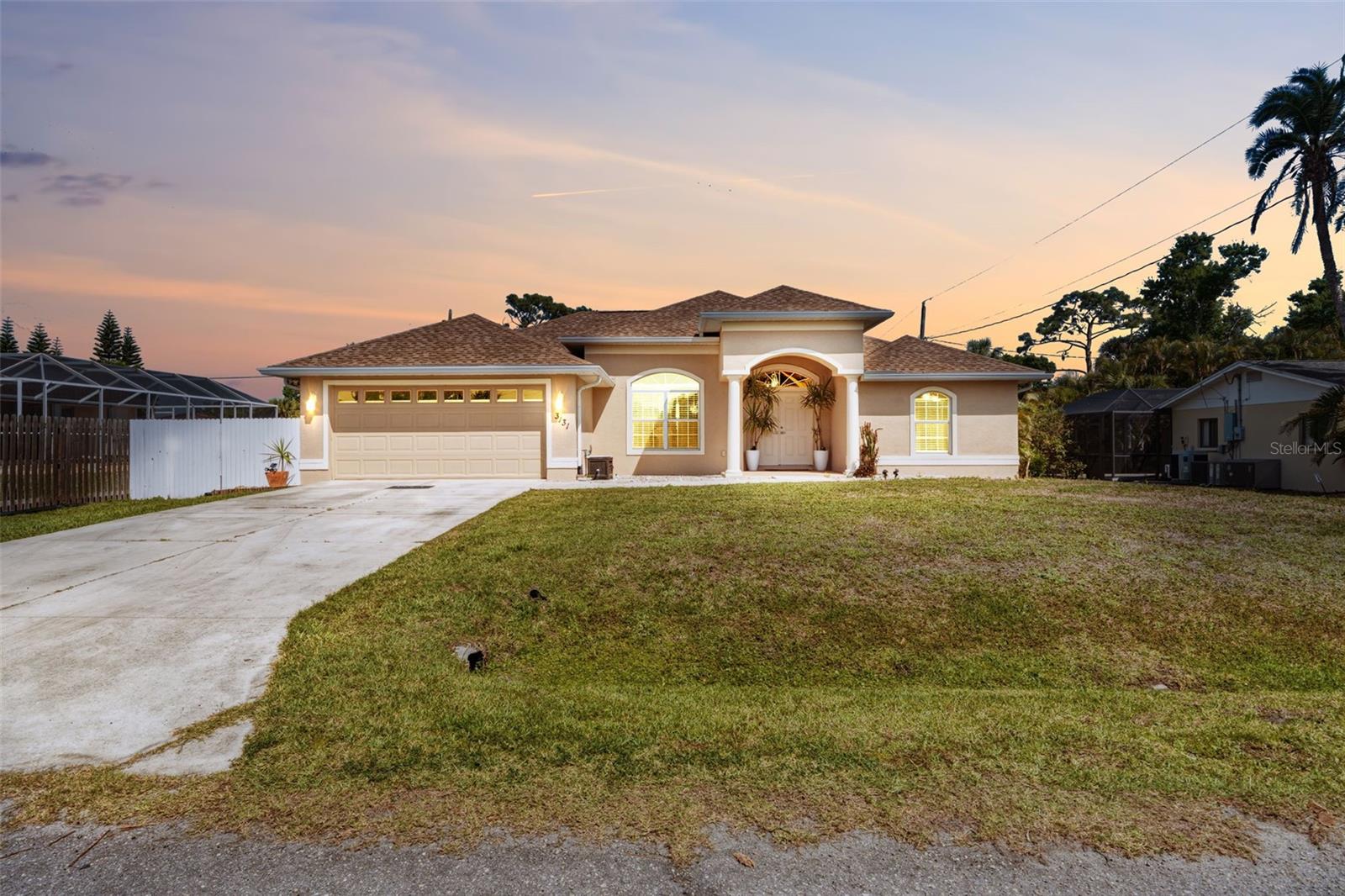 This beautifully maintained South Venice home offers the perfect mix of comfort, style, and location. Built in 2006 and move-in ready, it features a **brand-new roof, updated A/C, new water treatment system, and an updated water heater**—giving you peace of mind from day one.

Inside, you’ll find high ceilings with tray features, decorative nooks, and an inviting layout with both a formal living room and a separate family room. The split floor plan provides privacy, while tile flooring runs through the main living areas and new laminate wood-look flooring adds a warm touch to the bedrooms.

The kitchen is designed for everyday living and entertaining, featuring granite countertops, a prep island, all-new stainless steel appliances including a wine fridge, and a counter-height bar. It opens to a bright breakfast nook with aquarium glass windows overlooking the backyard, and flows right into the family room. With multiple sliders and large windows, the home feels light, open, and welcoming.

The primary suite offers a tray ceiling, walk-in closets, dual sinks, and a walk-in shower.

Out back, you’ll love the private, fenced yard—mostly paved for easy maintenance—with a beautiful pergola covered in bougainvillea, string lighting, a fire pit, and a separate covered grilling area. It’s a great space to relax or host friends and family.

Located just minutes from Downtown Wellen Park and about 12 minutes to Venice Beach, you’ll have easy access to shopping, dining, live entertainment, and the Gulf’s beautiful waters.
