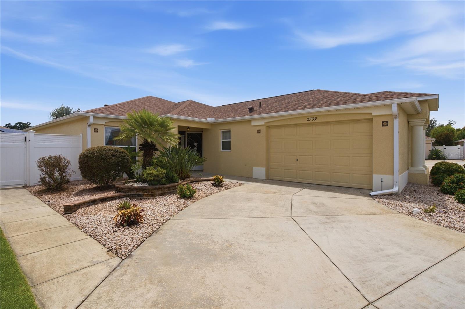 Charming 3 br 2 ba Stoneybrook Courtyard Villa situated on a large corner lot in the desirable Allandale Villas of Duval Village.  This home offers an exceptional combination of privacy, comfort and convenience. The spacious enclosed backyard is a true outdoor retreat featuring a custom waterfall, lush professional landscaping and privacy walls-perfect for entertaining family and friends or providing a safe haven for your furry companions.  Inside, you'll find a move-in ready home that is partially furnished.  The updated kitchen features granite countertops and a newly added center island with room for seating , creating an inviting space for cooking and gathering.  The primary suite includes a custom walk in closet with built in organization and a solar tube that fills the space with natural light.  ADDITIONAL FEATURES INCLUDE:  NEW ROOF 2024, AC 2020, 1 AND 1/2 CAR GARAGE WITH ROOM FOR YOUR AUTO AND TWO GOLF CARTS.
Located in the quiet and highly sought-after Allandale Villas, this home is ideally positioned between LAKE SUMTER LANDING AND BROWNWOOD, offering convenient access to shopping, dining, entertainment, golf and recreation. 
Don't miss this opportunity to own a private courtyard villa in one of the area's most desirable areas.