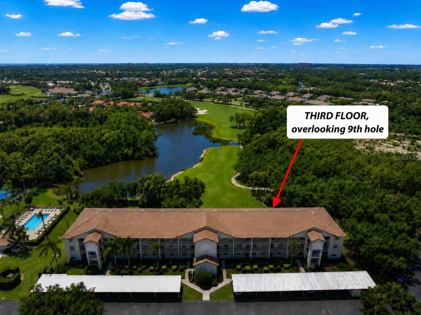 Arguably one of the most breathtaking views in all of Stoneybrook Golf & Country Club, this stunning residence captures the essence of Florida living at its finest. Perfectly positioned in Terraces III, this beautifully updated and turnkey-furnished condo captures one of the community’s most peaceful and picturesque settings overlooking the 9th hole, boasting water views, lush conservation, and rolling greens that create a breathtaking backdrop you’ll never tire of waking up to. Whether enjoying your morning coffee on the lanai or unwinding at sunset, the tranquil scenery and quiet surroundings make this unit feel like a private retreat in the heart of Sarasota. Inside, the condo has been thoughtfully refreshed and is truly move-in ready. Recent updates include brand new interior paint, a new water heater, new furnishings throughout, and new carpet in the guest bedroom. The unit shows like a model, with all bedding and linens brand new and never used, and all furniture newly purchased and never lived in or slept on, offering a pristine, untouched living experience. This residence is fully stocked and ready for immediate enjoyment, seasonal living, or an excellent investment opportunity. The flexible rental policy allows for 1-month minimum rentals up to 12 times per year, making this an ideal option for seasonal income potential or part-time Florida living. The unit also includes a designated covered carport and private storage unit, adding convenience and extra space for beach gear, golf clubs, bikes, and more. In addition, the Terraces III boasts upgraded and updated tile roofs, with fresh exterior paint, and a recently updated elevator, enhancing both the aesthetic appeal and overall value of the community. Residents of Terraces III enjoy access to their own satellite pool and tennis courts just steps away, while Stoneybrook Golf & Country Club offers an impressive resort-style lifestyle with exceptional amenities including an Arthur Hills designed championship golf course, clubhouse dining, fitness center, Har-Tru tennis courts, community pools, walking and biking trails, pickleball, social activities, and endless opportunities to enjoy Florida living at its finest. Located in the desirable Palmer Ranch area, you are just minutes from the world-renowned beaches of Siesta Key, Legacy Trail, downtown Sarasota, waterfront dining, shopping, arts, entertainment, and everything that makes Sarasota one of Florida’s most loved coastal destinations. This is more than just a condo... it’s your chance to live the relaxed country club lifestyle with unforgettable views and the very best of Sarasota right outside your door.