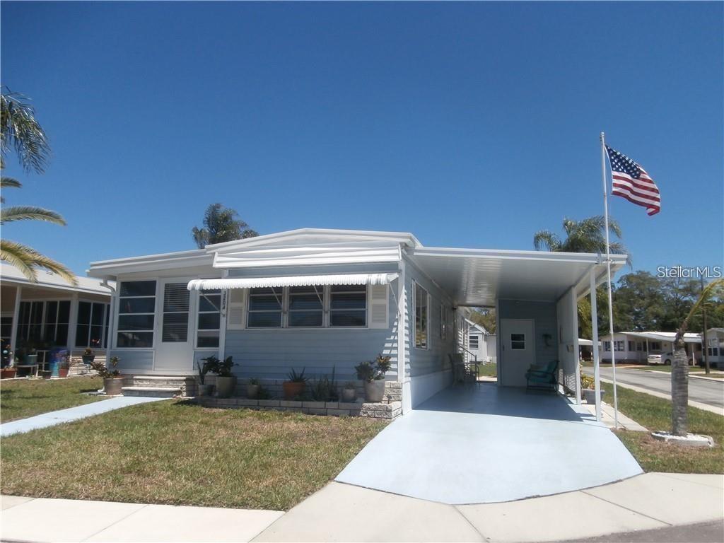 Need a handicap accessible home for winter or year-around living, then stop and look at this neat and clean 1 bedroom, 1 bath updated home in a 5-star 55+ very Active Community with low monthly fee of $143.00 includes, lawn maintenance, garbage service, maintenance of year-around heated pool clubhouse, and common areas taxes.
Home comes nicely furnished and enclosed front porch, nice outside patio for your outside entertaining, lift to side door put on in 2019.
All information is deemed to be accurate and for the buyer to verify. Sold As Is. Measurements are approx.