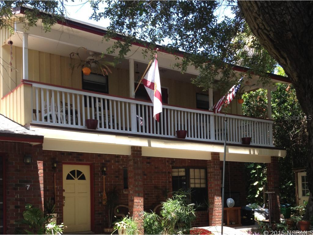 If you're looking for the perfect location, you'll find it here!  Owners motivated - bring offer! This spacious two-story home is only blocks from the beach.  It is nestled on a riverfront street away from beach traffic.  A community boat ramp at the end of the street gives homeowners access to the Intercoastal Waterway.  The master bedroom features french doors leading to a large private balcony, his and her spacious closets and a custom vanity.  There is a bedroom with a lovely bay window on the first floor that could serve as an in-home office.  This home has many upgrades including a new 2015 AC system, and custom Quaker-Made cabinets throughout.  Tropical landscaping and a large covered porch at the entryway, plus a fenced backyard with a fire pit and an outdoor shower. ;Water: City