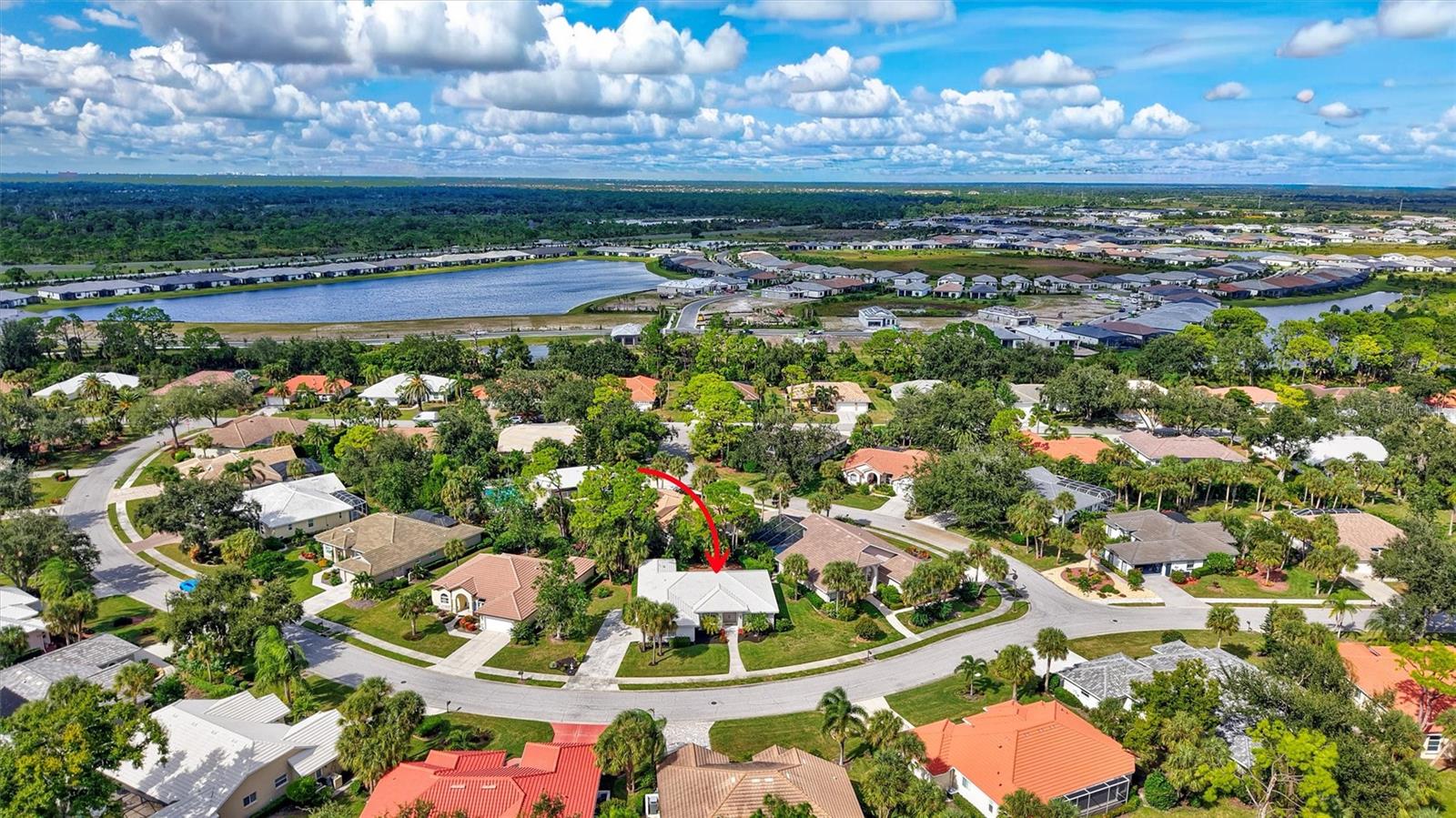 Discover your fully FURNISHED dream home in the exclusive gated community of Calusa Lakes, nestled among 460 acres of lush, mature landscaping and 28 picturesque lakes. Located in the charming enclave of Woodland Trails, this beautifully updated 3-bedroom, 2-bath residence includes a versatile den currently used as a dining area, a dedicated laundry room, and a spacious screened lanai perfect for enjoying peaceful Florida days and evenings. The open-concept living area, primary suite, and second bedroom all feature disappearing sliding glass doors that seamlessly connect indoor and outdoor living. Recent upgrades include a 2017 tile roof, fresh interior paint, updated tile flooring, new baseboards, modern lighting fixtures, a new kitchen sink and faucet, updated exterior lighting, and stylish window treatments. The home also boasts a side-entry garage with an extended driveway and is just steps from the community pool. Lawn maintenance is included, making for easy, carefree living. Residents can opt for membership at Calusa Lakes Golf Club, offering golf, tennis, and pickleball. Ideally located near Nokomis Beach, Oscar Scherer State Park, the Legacy Trail, shopping, dining, and the new Sarasota Memorial Hospital, this home offers the perfect blend of luxury, convenience, and tranquility in one of Sarasota County’s most sought-after communities.