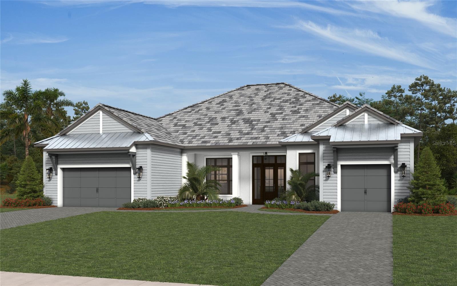 Under Construction. This beautifully designed semi-custom home by Neal Signature Homes offers 3,138 square feet of thoughtfully crafted living space with an open-concept floor plan and impressive architectural details throughout. The expansive 70-foot-wide layout creates a sense of grandeur, highlighted by a 16-foot vaulted ceiling in the great room and soaring 12-foot ceilings in both the primary and guest suites. Upon entering, your eye is immediately drawn to the impressive 40 feet of pocket sliding glass doors that open to the expansive lanai and resort-style pool area, creating an exceptional indoor-outdoor living experience.

The gourmet kitchen is designed for both entertaining and everyday living, featuring designer appliances, a stunning 14-foot quartz island, and a separate deluxe scullery ideal for additional food preparation and storage. The spacious primary suite serves as a private retreat, complemented by a luxurious spa-inspired bathroom with a full glass walk-in shower, dual vanities, and a soaking tub. Outdoors, the deluxe pool and spa are enclosed with a clear-view screen enclosure that preserves the beautiful surrounding views. With its refined finishes, spacious design, and exceptional attention to detail, this home offers luxury Florida living at its finest.