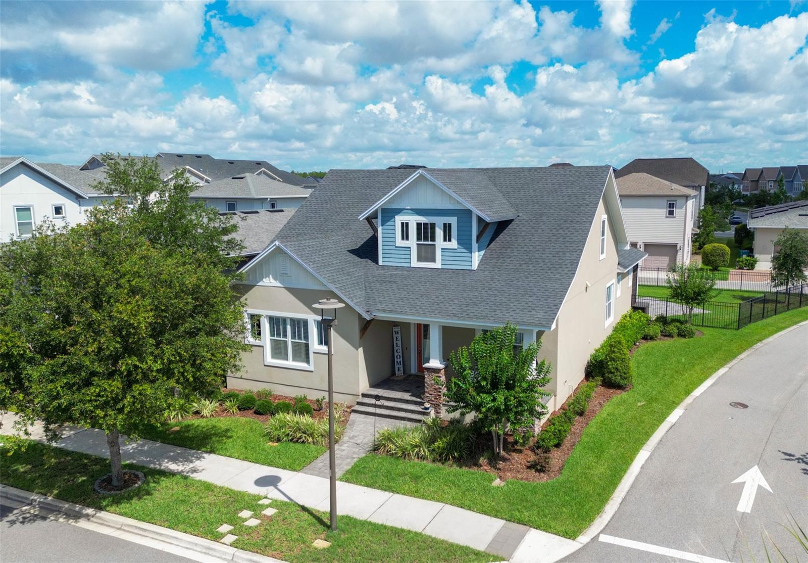 Located in a perfect location at Lake Nona’s premier community of Laureate Park. This stunning DAVID WEEKLEY home sits on an oversized, corner lot with partial WATER VIEWS from the front porch. With 4 bedrooms, 3 full bathrooms, an office, and a versatile loft, this thoughtfully designed space is tailor-made for both relaxing and entertaining. At the entrance, a foyer and bonus room/office greet you. The heart of this open concept floor plan is the gourmet kitchen, featuring sleek quartz counters, modern hardware and backsplash, stainless steel appliances, built-in ovens, ample cabinetry, pantry, upgraded flooring throughout and an oversized island with views of the rear patio and fenced backyard. Plenty of Natural Light fills the open-concept floor plan which seamlessly connects the kitchen, dining area, and living room, making it perfect for year-round entertaining. The primary suite features custom accent walls, trayed ceiling, a spa-like bathroom with a large frameless shower and extended walk-in closet. On the second floor, two additional bedrooms are generously sized, perfect for family or guests, while the versatile loft offers the ideal space for a playroom or second living area. Step outside to experience your beautiful OUTDOOR OASIS complete with covered lanai, corner homesite with room for a pool, and an extended fenced-in private backyard that is the ideal space to enjoy time with family and friends. Must see in person to fully appreciate every detail of this immaculate home. Additional notable features: custom accent walls in family room and office, also CUSTOM BUILT-IN CLOSETS throughout the home. Situated in Laureate Park, this family-friendly community offers a harmonious blend of natural beauty and modern amenities. Enjoy the aquatic center with its 3 pools, or engage in outdoor fun at the tennis and basketball courts, pocket parks, and scenic walking trails. For those who love technology, Laureate Park includes Gigabit Fiber Internet to every home. Located near the vibrant Lake Nona Town Center and top-tier Medical City, this neighborhood is close to countless shopping and dining options including the extraordinary Lake Nona West shopping complex coming in early 2026. This extraordinary residence is a rare opportunity; arrange your exclusive showing today!