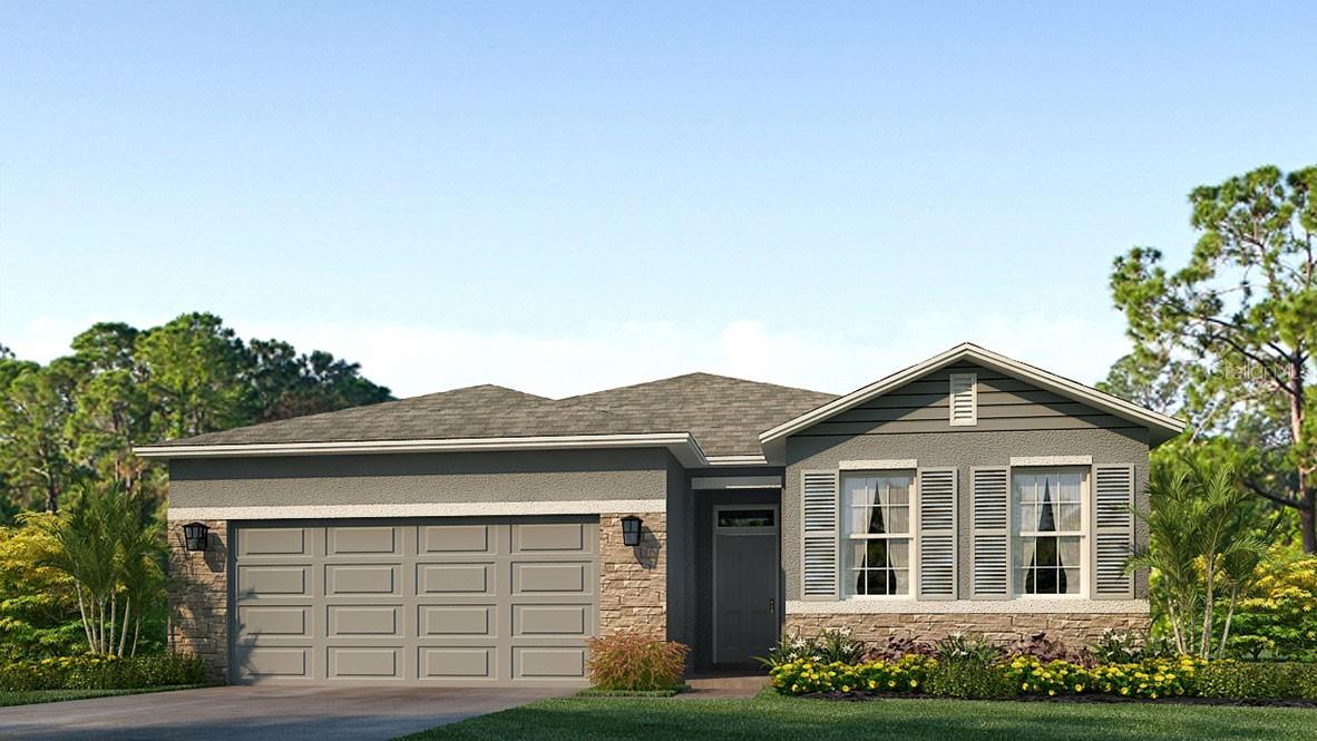 Under Construction. Experience the epitome of modern living in this four-bedroom open concept, all concrete block constructed home. The expansive layout seamlessly integrates the living, dining and kitchen areas, creating a spacious and interconnected environment. With four well-appointed bedrooms, this home offers versatility and ample space for family or guests. The primary bedroom features an ensuite bathroom and walk-in closet. This home comes complete with a smart home package, “Home is Connected”. Welcome home to a new standard of living. This home includes a stainless-steel electric range, microwave, and built-in dishwasher. Pictures, photographs, colors, features, and sizes are for illustration purposes only and will vary from the homes as built. Home and community information including pricing, included features, terms, availability and amenities are subject to change and prior sale at any time without notice or obligation. CRC057592.