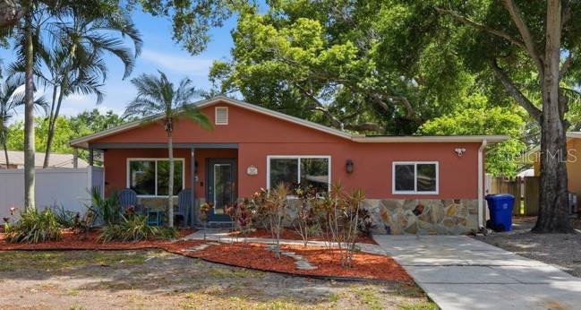 Welcome to this beautifully maintained 3-bedroom, 2-bathroom pool home in the heart of Dunedin offering the perfect blend of comfort and Florida lifestyle living. High and dry in an X Flood Zone and located inside Dunedin's highly desirable golf cart zone! Major updates include a 2019 roof, 2021 AC, and 2023 water heater. Additional highlights include hurricane impact-resistant windows and doors updated in 2019 for added peace of mind, along with modern security features including a Ring doorbell and floodlight cameras on both the driveway and back patio.  Enjoy cooking in the updated kitchen featuring rich cherry cabinetry, granite countertops, stainless steel appliances, ceramic tile flooring, recessed and under-cabinet lighting, and a convenient breakfast bar ideal for everyday living and entertaining. The open living area is filled with natural light and seamlessly flows through French doors to the backyard oasis. Outside, enjoy your private pool, newly added gazebo, and a fully fenced backyard with 165 linear feet of 6-foot vinyl fencing providing exceptional privacy. Mature landscaping enhances the tranquil outdoor setting, creating the perfect space to relax or host gatherings year-round. Located .3 to Dunedin Elementary and Middle School and conveniently close to shopping, dining, parks, and Gulf beaches, this home also comes with the added benefit of no HOA and no CDD fees. Schedule your showing today!