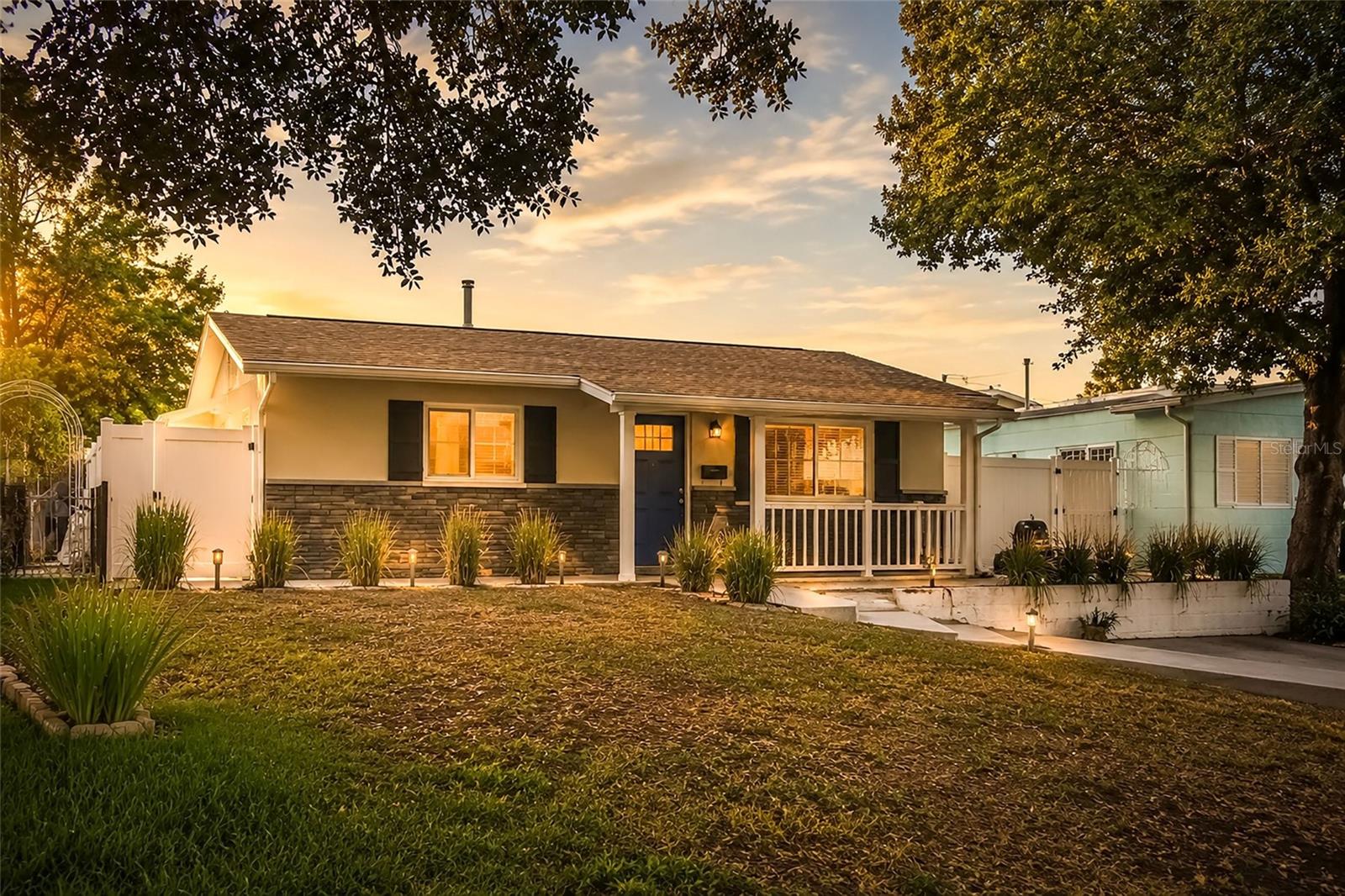 Beautifully renovated 3-bedroom, 2 bath pool home SANCTUARY offering over 1,500 sq ft of refined living space on a fully fenced lot in a no flood zone. Thoughtful upgrades include a 2018 roof, 2022 double pane windows, 2023 exterior doors, and a 2020 pool pump. Inside, you’ll find solid wood baseboards, crown molding, custom blinds, and a bright, inviting layout designed for both comfort and style. The chef’s kitchen features solid wood, soft close cabinetry, generous counter space for prepping, and quality appliances—perfect for everyday cooking or entertaining. The primary suite offers a spa inspired retreat with a walk-in rainforest shower, stone accents, built in Bluetooth speakers, and ambient blue LED lighting. Step outside to your private backyard oasis with a sparkling pool and covered porch that connects seamlessly to the family room. The detached garage—accessed from the alley—includes a 12 ft roll gate and an additional parking pad accommodating two extra vehicles. Centrally located near vibrant Downtown St. Petersburg, I 275, Tampa International Airport, and the region’s world famous Gulf beaches, this home delivers convenience, style, and exceptional value in one of St. Pete’s most desirable areas