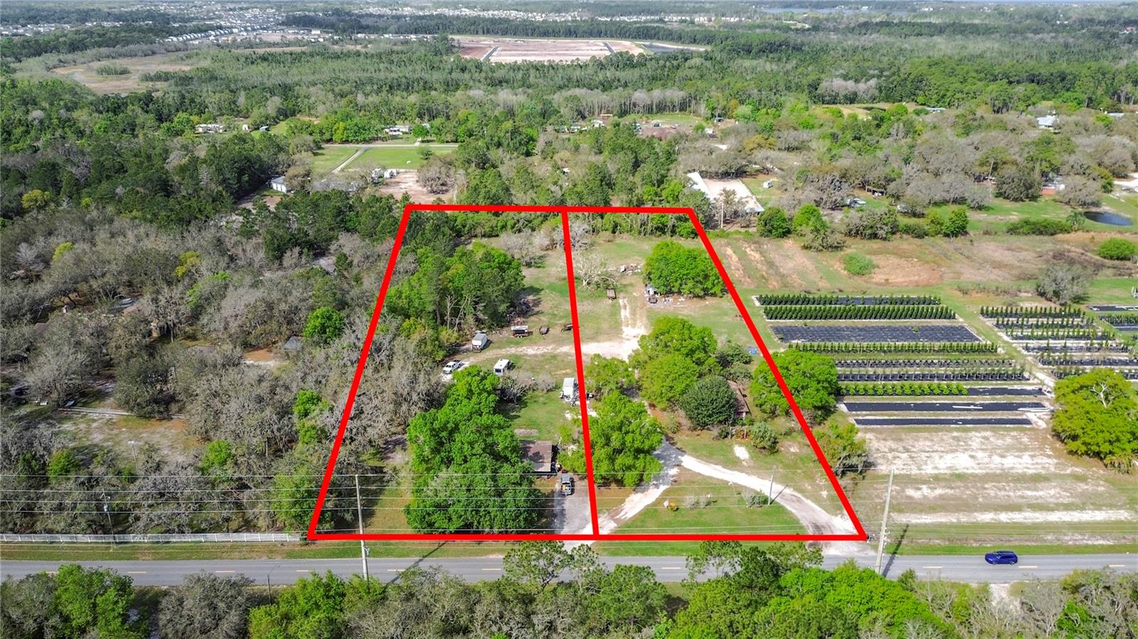 2360 & 2364 are being sold together for $1,350,000 unless a full asking price is made on one. The total acreage with both parcels is 4.58 acres and the land is high and dry on both parcels. there is a home that is need of renovation on 2364, and 2360 has a Barn that is condemned and unsafe to tour & can be removed by the seller if necessary. The land is what is for sale with no value on the properties. 
The properties are zoned rural residential which allows for farm animals and horses, you are far enough away from the traffic yet close to all amenities like shops, hospitals, Orlando airport, biking trails and major highways. 
not to mention about an hour away from the famous mouse.
No sheds or exterior buildings convey with the sale.
