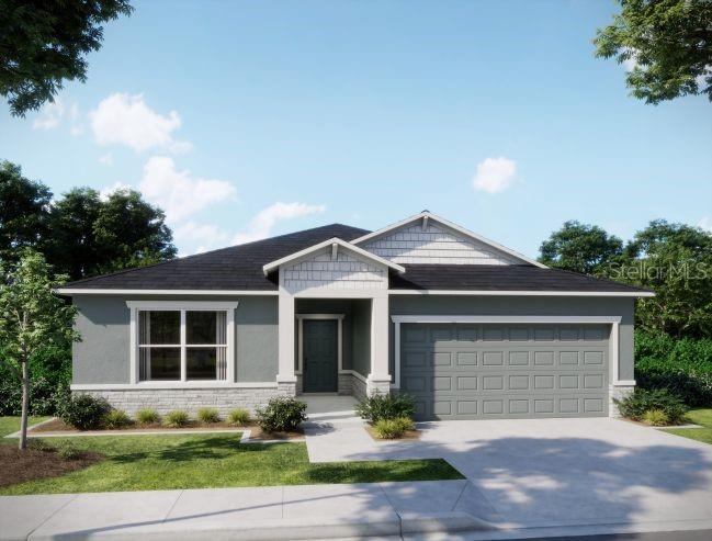 Under Construction. Fall in love with the Maple! This floor plan blends thoughtful design, modern finishes, and everyday comfort in Benton Hills, a new community located 4.6 miles from Sherman Hills Golf Club. Designed for fun, connection, and everyday ease, Benton Hills features a clubhouse, resort style pool, walking trails, a dog park, and playgrounds, creating an inviting setting for both relaxation and recreation. This home features architectural shingles, professional irrigation and landscaping, and stone exterior accent that makes a strong first impression.
 
Inside, the entry foyer leads to two secondary bedrooms, one with a walk-in closet, and a full bath positioned between them, creating a comfortable layout for guests or everyday living. The open concept great room, dining, and kitchen area anchors the home, delivering a seamless space for daily living and entertaining. The kitchen is highlighted by quartz countertops, stainless steel appliances, cabinetry crown,subway style backsplash,  spacious center island and pantry. A versatile flex room at the rear of the home adapts easily as a dining area, playroom, fitness space, or home office. Just off the flex space is a screened-in lanai, extending the ideal space for relaxing or entertaining outdoors.

Privately tucked away, the owner’s suite serves as a relaxing retreat with a spacious walk-in closet and a well appointed primary bath featuring dual sinks with quartz countertops and a fully tiled walk-in shower. An additional secondary bedroom at the back of the home adds flexibility, while the pass through laundry room from the two car garage provides convenience. Ceramic tile flooring flows throughout all main areas, while bedrooms are finished in plush carpet for comfort. This home is equipped with Smart Home features, including a Ring Video Doorbell, Smart Thermostat, Keyless Entry Smart Door Lock, and Deako Switches, enhancing comfort and security. Backed by a full builder warranty, The Maple is waiting for you…schedule your private showing today and make this exceptional Benton Hills home your own.