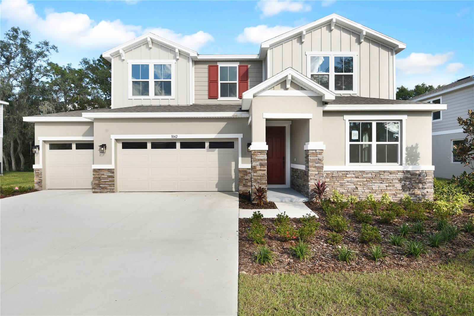The quick move-in Ammolite offers a well-designed layout with functional living space throughout! Once inside, you are greeted with a private suite including a bedroom, full bath, and separate living space perfect for family and guests. As you continue down the foyer past the powder room, the home’s open floor plan is put on display featuring an expansive great room that seamlessly flows into the dining nook and upgraded kitchen, complete with a center island with quartz countertops and 42” upper cabinets. Upstairs, the primary suite includes a massive walk-in closet and an en-suite bath with dual sinks. Three additional bedrooms share a full bath, and a central loft provides flexible space for everyday living. A second-floor laundry room adds ease and efficiency to complete the home’s layout. Don’t miss the opportunity to make this home yours today!