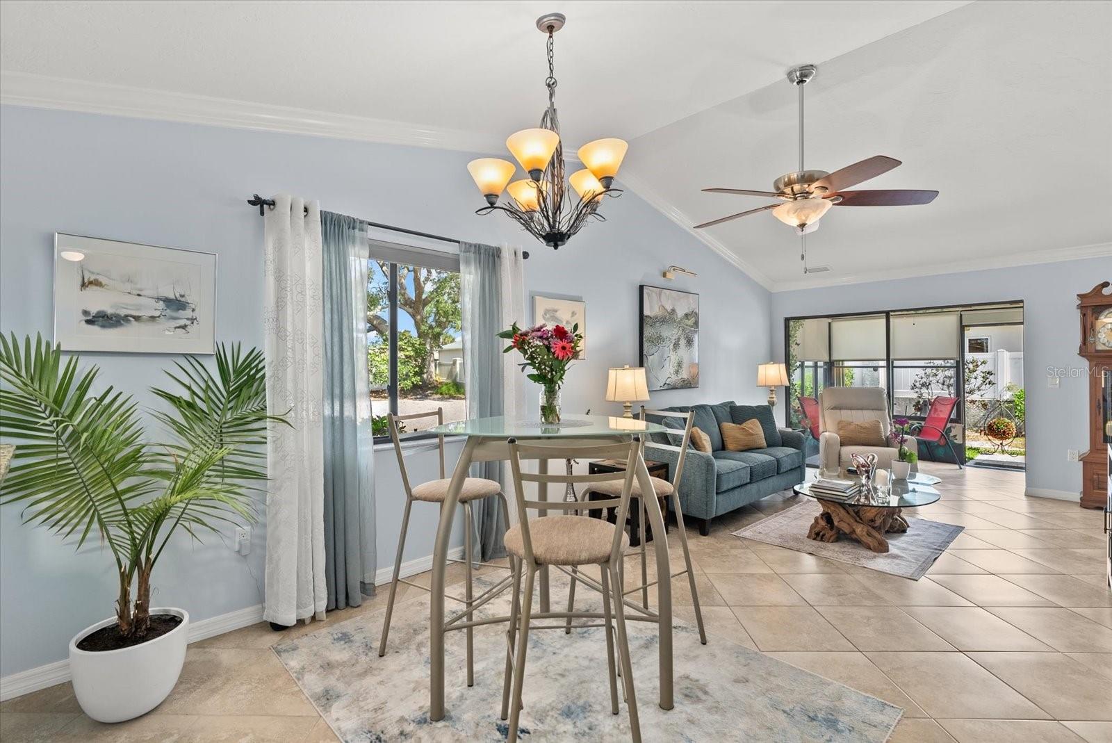 Virtually Staged. Step into the Florida lifestyle you deserve, without the premium price tag. Experience carefree, sun-drenched living in this beautifully designed Villa-where modern comfort meets everyday affordability. End unit, that's been updated throughout with style. Split bedroom layout with 2 bedrooms, and 2 baths. The Primary Suite is spacious, with an all new Primary Bathroom and generously sized walk-in closet. Located in a private, tucked away area in the community. There's a large common area, park, on the side yard. A well planned, and newer kitchen, with extra cabinets, newer SS appliance package, granite countertops, and convenient pull out shelves. Inside laundry room, with thoughtfully planned storage areas. The home is equipped with Hurricane Shutters for quick coverage and peace of mind. Newer AC, and roof. Off of the great room you'll find a cozy Florida Room with a large storage closet. Maintenance free. No age restrictions, and pet friendly. Located within a short distance to Anna Maria Island and all its beaches. Less than 1 mile from IMG Academy, "a preparatory boarding school and sports training facility." Close to SCF (State College of Florida). Enjoy all the restaurants, bars, and shopping at various boutiques. Endless activities in Bradenton, and Bradenton Beach, as well. Close to Sarasota, with its miles of beaches and "thriving arts and culture scene." Come see why you’ll fall in love with this exceptional Villa, for the near by beaches, community, and all that Florida has to offer!