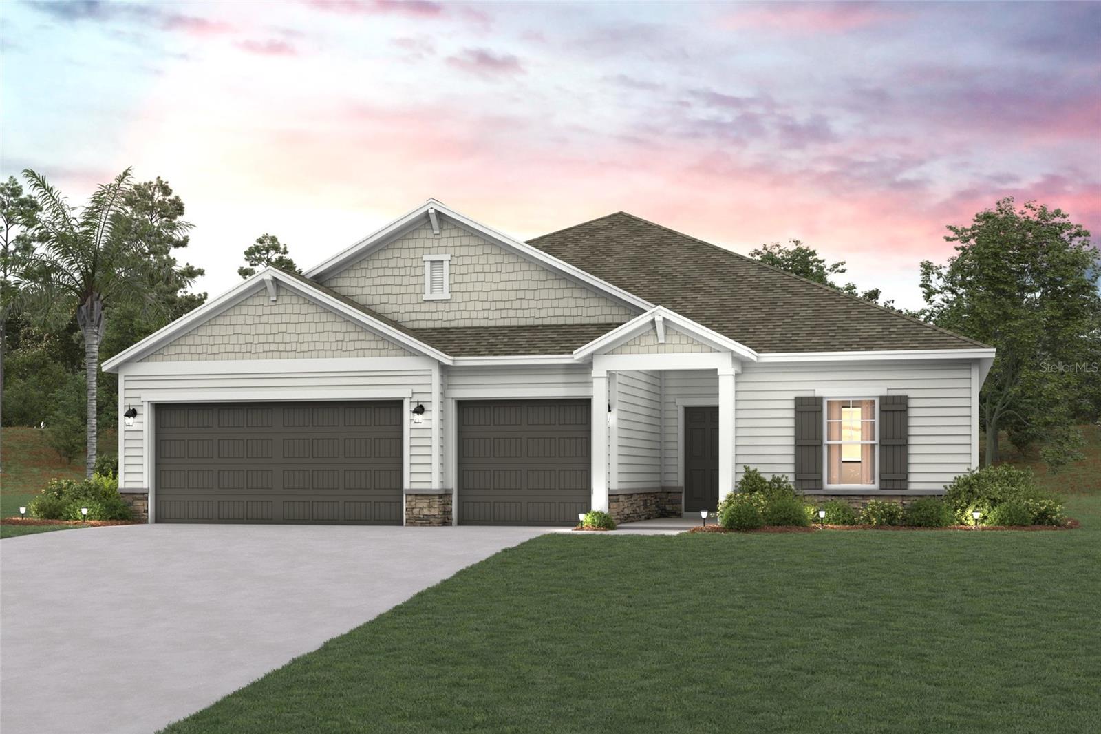 Under Construction. The expansive Everglade floor plan offers the best in modern living. An inviting open layout is at the heart of the home, featuring a dining room, a great room, and a well-equipped kitchen with a walk-in pantry and a center island. Enjoy a patio right outside! Adjacent, the welcoming primary suite showcases a walk-in closet and a private bath with dual vanities and a walk-in shower. You’ll also find three secondary bedrooms, a mud room, and a private study in this plan. Includes a 3-bay garage! Options include: A fourth bedroom in lieu of the study, A powder room in lieu of the walk-in pantry, An extended walk-in shower at the primary bath, A separate walk-in shower and tub at the primary bath. Reserve East residents will enjoy planned on-site, amenities, including a clubhouse with large pool, pickle ball courts and dog park.
