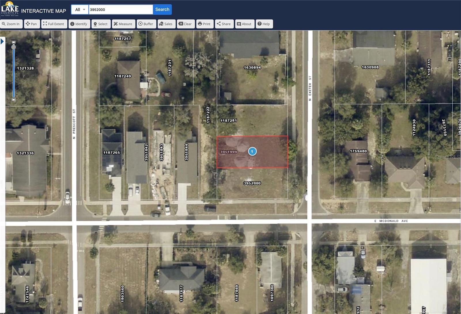 OFFICIAL MAP/TOWN/EUSTIS - Land