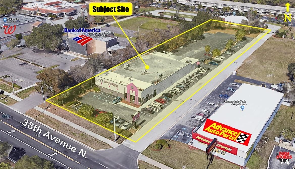 Florida Commercial Group is pleased to present for Sale and for Lease 5651 38th Avenue N.  This property is 12,528 GSF and is situated on 1.33 Acres.  The site boasts paved parking and offers approximately 85+ parking spaces.  Though currently vacant, Shapes Fitness for Women previously operated out of this building.  While Showcasing wide open layouts, a Small Indoor Pool, Jacuzzi, Sauna and Steam Room; the highest and best use for this building would be Medical, Spa/ Wellness Facility, Fitness Center, Youth Sports Training Center, Retail or Office Use.  This subject is located in Disston Heights between US 19 and Alternate 19 on 38th Avenue N.  Also Featuring a high level of street exposure, this location is in immediate proximity to Major Pinellas Traffic Arteries, Numerous Highly traveled Commerce Areas and is also surrounded by a myriad of Residential Neighborhoods- a Phenomenal Investment Opportunity or Great for an Owner/ User.  Area Description: Subject is located in the heart of St. Pete 2.5 miles West of US 19/ 34th Street N :: 2 miles West of Interstate 275 :: 3 miles East of Boca Ciega Bay.  Must See to appreciate!  Landlord offers up to 3 months tenant improvement allowance!  Call today to Schedule a Showing.