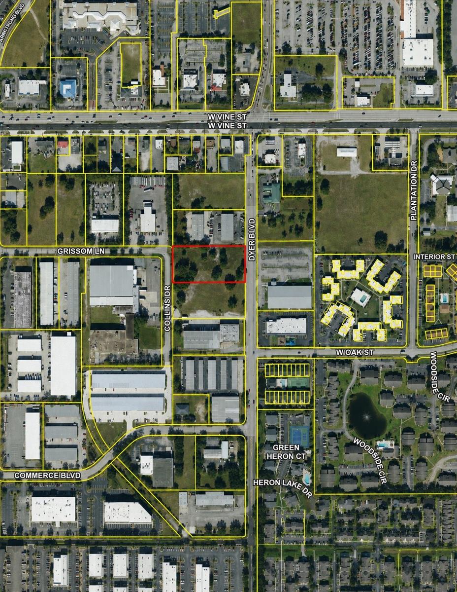 Vacant Industrial Zoning (4001) KPMU
Current Use - Unimproved Vacant Commercial
Proposed Permitted Uses- Commercial, Professional Office, Industrial or Mixed Use
Located in Kissimmee Executive Park- Airport Zone/Airport Noise Overlay District  

Proposed 24,500 Sq Ft Flex Building or Warehouse -24" height  -

 Buyer acknowledges that Seller and its agents make no warranties regarding property condition, zoning, boundaries, square footage, or permit history. Buyer agrees to independently verify all material facts prior to executing this contract and explicitly waives any claims of liability against Seller and its agents for inaccuracies in listing information.