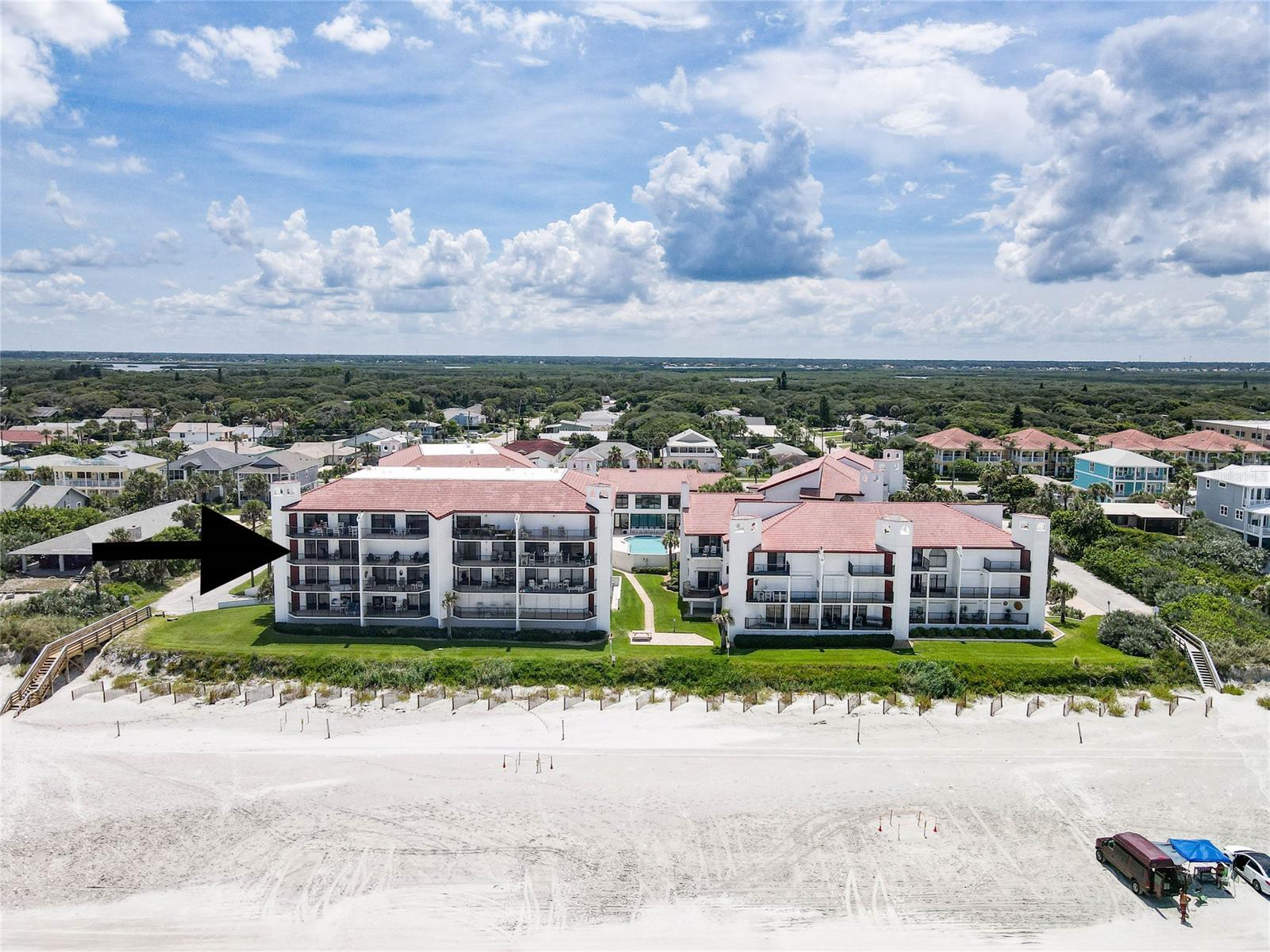 Your beach paradise awaits you.  Direct oceanfront with southeast exposure 3rd floor corner unit available in the desirable Las Brisas condominium.  This 2 bedroom 2 bathroom unit also includes a bonus room which can be used as a den or office or can be easily transformed into a 3rd bedroom.  From the moment you walk through the front door you will be captivated by the ocean views.  This remodeled unit is move in ready and comes fully furnished with Tommy Bahama furniture.  Kitchen has plenty of wood cabinetry and granite countertops, tray ceiling with shiplap finish and recessed lighting.  Enjoy lots of natural lighting and views of the ocean from the kitchen, dining room, living room and master bedroom.  Living room and master have sliders out to the balcony where you can sit out and relax after a busy day or enjoy the sunrise or the moon reflecting off the ocean in the evenings.  Sliders have screens so you can leave doors open on cooler days and enjoy the sounds of the surf.  Sliders are equipped with hurricane shutters. Plantation shutters installed on windows.  Unit comes with an assigned underground garage parking spot #533.  Brand new AC installed in July 2021. Laundry located in unit. Community features a pool, spa, clubhouse, sauna, tennis courts, beach ramp, elevators, & underground garages. Las Brisas is located close to restaurants & shops. ;LocationDescription: Condo ;Water: City