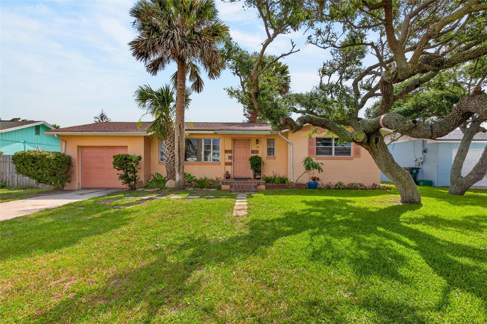 LOCATION! LOCATION! Welcome to this CHARMING BEACHSIDE BUNGALOW nestled in a COASTAL ENCLAVE just STEPS FROM EVERYTHING you need. Enjoy the CONVENIENCE of being within WALKING DISTANCE to a Shopping Plaza featuring a Grocery store, Post office, Restaurants, Gym, and more -- Plus EASY- ACCESS to a BEACH WALKWAY and nearby BEACH APPROACH for SUN-FILLED DAYS BY THE OCEAN. This 2BR, 1BA HOME offers CLASSIC BEACHSIDE CHARM with GREAT BONES and ENDLESS POTENTIAL. Inside, you'll find an X-Lrg SUNROOM overlooking a spacious fenced backyard -- the PERFECT SPOT for Relaxing, Entertaining, or Creating additional living space. The OVERSIZED 1-car Garage provides plenty of storage for beach gear, bikes, tools, and more. Major updates include a newer roof, A/C, WH, and Upgraded electrical. With a little TLC, this bungalow could truly shine. Whether you're searching for a full-time residence, getaway, or investment opportunity, this property offers the ideal combo of LOCATION, CHARM & POTENTIAL!