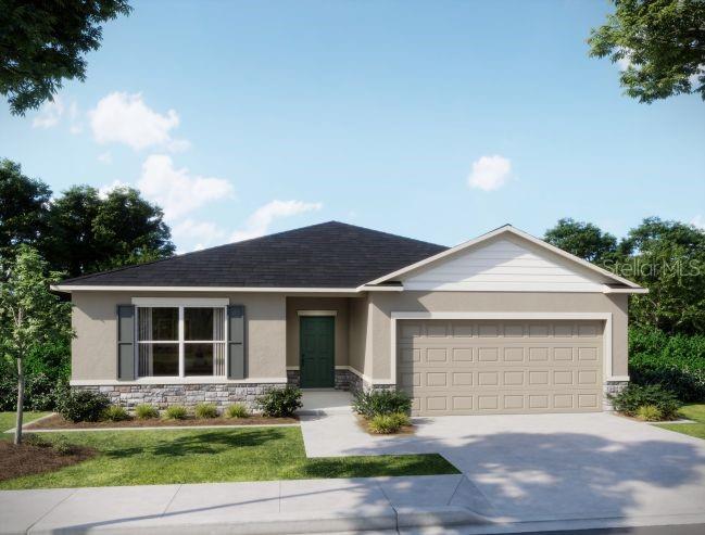 Pre-Construction. To be built. The Maple floor plan blends thoughtful design, modern finishes, and everyday comfort in Benton Hills, a new community located 4.6 miles from Sherman Hills Golf Club. Designed for fun, connection, and everyday ease, Benton Hills features a clubhouse, resort style pool, walking trails, a dog park, and playgrounds, creating an inviting setting for both relaxation and recreation. This home features architectural shingles, professional irrigation and landscaping, and stone exterior accent that makes a strong first impression.
 
Inside, the entry foyer leads to two secondary bedrooms, one with a walk-in closet, and a full bath positioned between them, creating a comfortable layout for guests or everyday living. The open concept great room, dining, and kitchen area anchors the home, delivering a seamless space for daily living and entertaining. The kitchen is highlighted by quartz countertops, spacious center island and pantry. A versatile flex room at the rear of the home adapts easily as a dining area, playroom, fitness space, or home office. 

Privately tucked away, the owner’s suite serves as a relaxing retreat with a spacious walk-in closet and a well appointed primary bath featuring dual sinks with quartz countertops and a fully tiled walk-in shower. An additional secondary bedroom at the back of the home adds flexibility, while the pass through laundry room from the two car garage provides convenience. Ceramic tile flooring flows throughout all main areas, while bedrooms are finished in plush carpet for comfort. Additionally there is a rear patio, ideal for relaxing or entertaining outdoors. This home is equipped with Smart Home features, including a Ring Video Doorbell, Smart Thermostat, Keyless Entry Smart Door Lock, and Deako Switches, enhancing comfort and security. Backed by a full builder warranty, The Maple is waiting for you…schedule your private showing today and make this exceptional Benton Hills home your own.