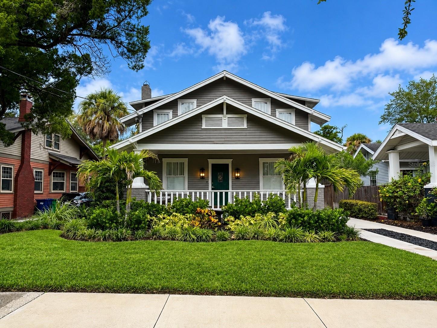 Virtually Staged. Welcome to this beautifully built Craftsman home in the heart of Hyde Park in Tampa, where this timeless and historic architectural home meets modern living. From the inviting front porch and newly updated landscape to the recently remodeled interior, this residence showcases quality craftsmanship, warm character, and beautiful finishes throughout the home.  It features abundant natural light, spacious living, and sleeping areas along with walk-in closets in every bedroom. Located in one of Tampa's most desirable neighborhoods, this home is just minutes away from top-rated schools, boutique shopping, award-winning dining, vibrant nightlife, downtown Tampa, Tampa International Airport, and the gorgeous Gulf Coast world-famous beaches.  Combining historic charm with an unbeatable South Tampa location, this exceptional property offers the perfect place to call home. The original heart of pine hardwood floors were refinished in 2024. Spray foam insulation was installed in the attic, first-floor trusses, and crawl space in 2024. The pool was refinished and the pump was replaced in 2025. A new ribbon driveway was expanded and installed in 2025.  New landscaping and irrigation were installed in 2025. The kitchen, bathrooms, and laundry room were all remodeled in 2025 with custom cabinetry and new quartz countertops. The roof for the home and pool house/converted garage were replaced in 2026.   New siding and moisture barrier was installed on the pool house in 2026.  Both the home and pool were painted inside and out in 2026.  New A/C ductwork was installed in the crawl space in 2026. Foundation stability beams were installed by the previous owner. For more information on work provided by licensed trades, please ask the listing agent. Included in the square footage of this property is the 323 sq. ft. pool house, which has a brand-new A/C window unit (2024).