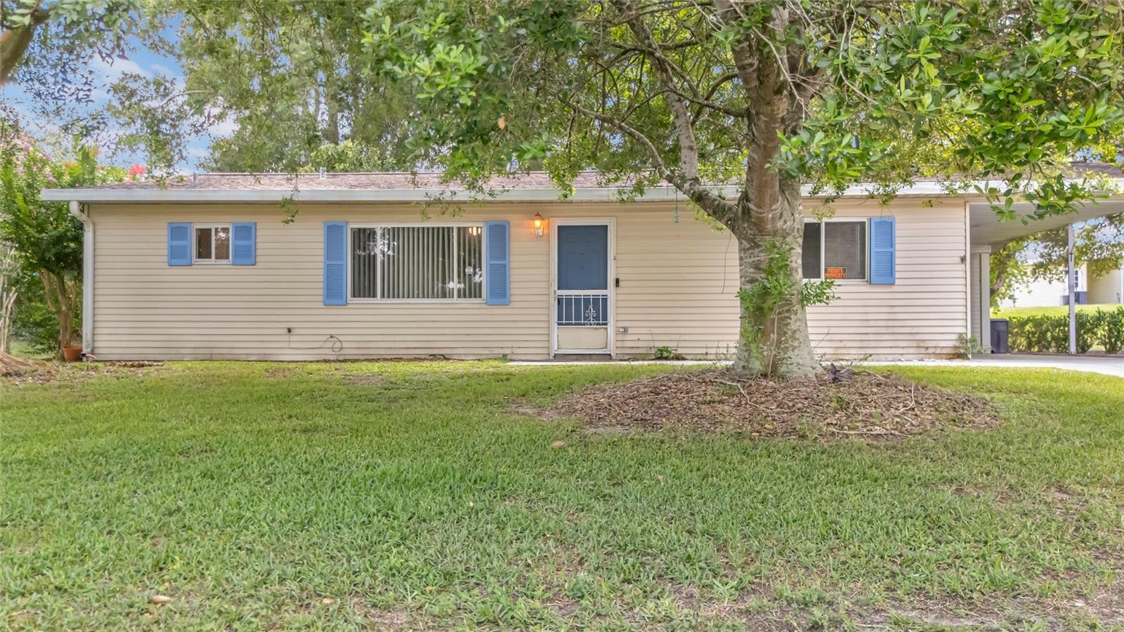 Conveniently situated in Ocala, 6446 SW 106th Pl keeps you close to shopping, restaurants, major roads, and everything else that makes daily life easy. This new listing pairs a handy address with a comfortable, move-in ready interior built for simple, low-maintenance living.

Step inside and enjoy 1,144 square feet of bright, welcoming space. High ceilings lift each room and lend an open, airy feel, while hard flooring flows through the main living areas for effortless upkeep and a clean, cohesive look. Cozy carpet warms both bedrooms, adding a soft, restful touch where you need it most.

The smart split-bedroom layout places the primary bedroom on its own side for added privacy, creating a peaceful retreat at day's end. The second bedroom adapts easily to guests, family, or a home office, and two full bathrooms keep busy mornings running smoothly. The layout moves naturally from one space to the next, making quiet evenings and casual get-togethers equally easy.

Out back, a screened-in porch invites you to relax with morning coffee, unwind after a long day, or entertain friends while staying shaded and bug-free. It's the kind of spot that quickly becomes a favorite.

Compact, comfortable, and thoughtfully arranged, this home delivers everything you need without the extra fuss—perfect for downsizers, first-time buyers, or anyone craving easy Florida living.

With its prime location, tidy finishes, and turnkey condition, this Ocala charmer checks every box. Schedule your private showing today and make it yours before it's gone!