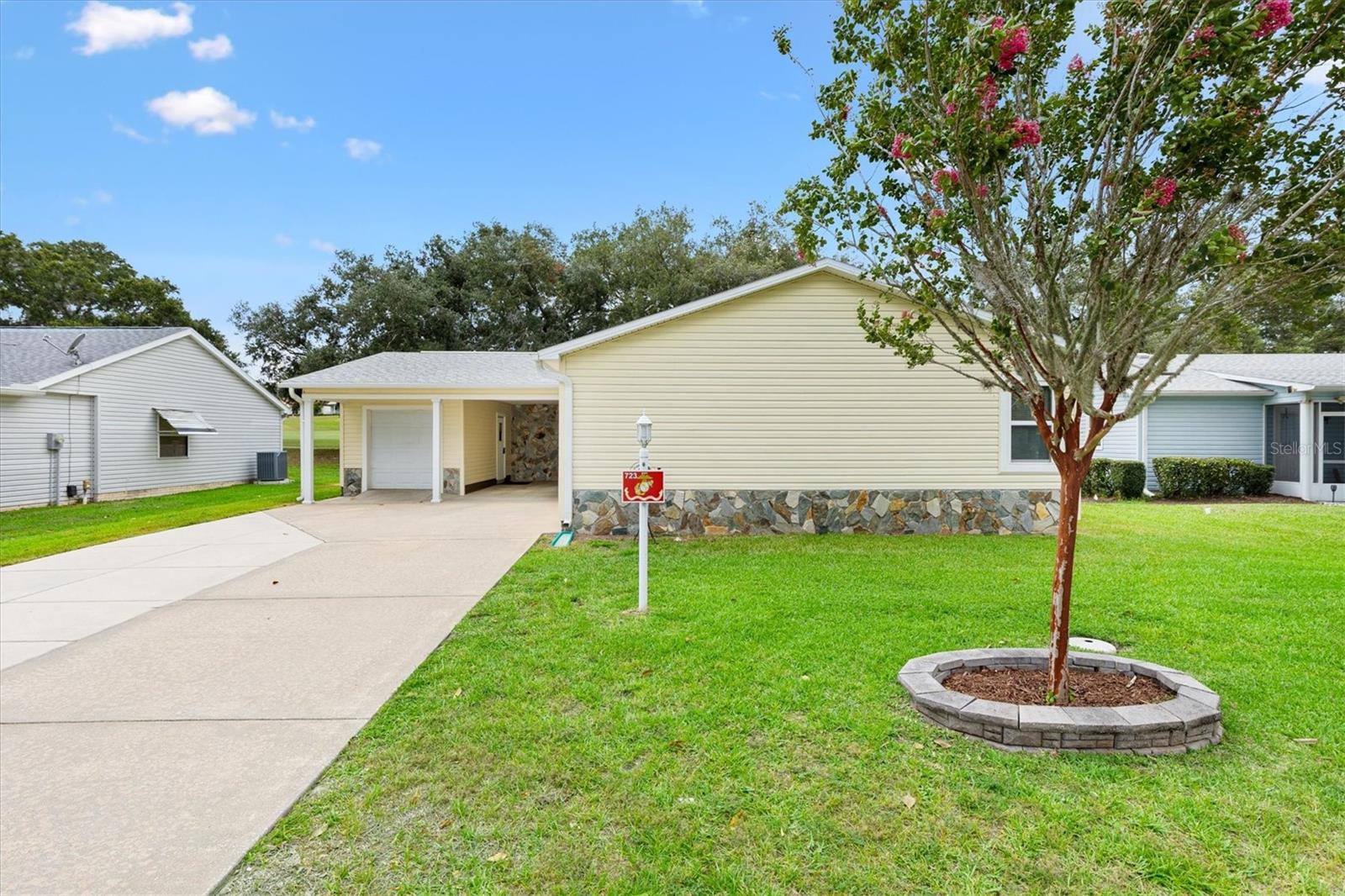 Welcome to this exceptional site-built home located at 723 Heathrow Ave in The Villages®, where comfort, convenience, and Florida living come together beautifully. Situated along the 16th hole of the prestigious Orange Blossom Hills Championship Golf Course, this inviting, NO BOND residence offers picturesque views and a peaceful setting that truly captures the essence of the lifestyle The Villages® is known for.
From the moment you step inside, you’ll appreciate the warm and welcoming atmosphere created by the abundance of natural light throughout the home. Skylights and 1 solar tube fill the interior with sunshine, enhancing the spacious feel and bringing the beauty of Florida’s outdoors inside. This thoughtfully designed 2-bedroom, 2-bath home features a desirable Florida/bonus room complete with two built-in Murphy beds, offering the perfect space for visiting guests, a home office, or additional living and entertaining space.
The home’s upgrades are truly countless, with a Turn-Key package available, ultimately creating a move-in-ready experience where all you need to bring is your suitcase and toothbrush. Every detail has been carefully considered to provide comfort, functionality, and effortless living. Added peace of mind comes with the convenience of a whole-home Generac generator, ensuring your home is protected and powered through unexpected outages. Whether you’re enjoying quiet mornings overlooking the golf course or hosting friends and family, this home provides the perfect backdrop for making lasting memories.
Outdoor living is just as impressive, with a spacious back patio overlooking a fully fenced-in yard. The private outdoor space is ideal for pet owners, gardening enthusiasts, or entertaining guests while enjoying the beautiful Florida weather. Additional conveniences include a carport and a dedicated golf cart garage, providing plenty of storage and easy access to all that The Villages® has to offer.
Beyond the home itself, the location is unbeatable. Enjoy close proximity to shopping, dining, recreation, and the excitement of Spanish Springs Town Square, where you can take in nightly live music, gather with friends, and experience the vibrant community atmosphere that makes The Villages® such a special place to call home.
This beautifully maintained residence offers the perfect combination of golf course views, thoughtful upgrades, indoor comfort, outdoor enjoyment, and modern conveniences. Don’t miss the opportunity to make this exceptional Florida retreat your own.