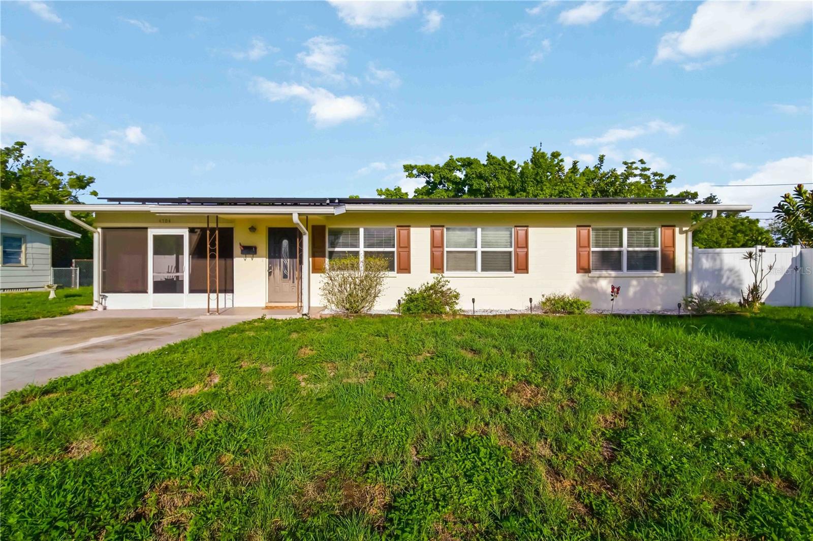 4704 Park Acres Drive — Accessible, Worry-Free Living in Park Acres!
Welcome to this single-story block home in the sought-after Park Acres neighborhood — and yes, NO HOA fees! This 3-bedroom, 2-bathroom home offers an open, functional floor plan designed for easy, accessible living, with no carpet anywhere for effortless maintenance and allergy-friendly comfort.
Enjoy energy savings and peace of mind with owned solar panels, plus true storm-season security thanks to a Generac 22kW whole-home generator paired with dual propane tanks — you'll never be without power. This home is partially turn-key, with select furniture included, making your move a breeze.
Inside, a dedicated utility room adds everyday convenience, while the 3-season room and screened-in lanai provides versatile spaces to relax and entertain year-round, rain or shine. Step outside to a large, flat yard wrapped in attractive vinyl fencing — spacious enough to accommodate RV parking right on the property. A garden shed and outdoor workbench complete the setup for hobbyists, gardeners, and DIYers alike.
Location can't be beat — just 7 miles to Anna Maria Island and other pristine Gulf Coast beaches, along with nearby shopping and restaurants.
This is a rare combination of accessibility, efficiency, storm-readiness, and outdoor functionality — all without the restrictions of an HOA. Homes like this in Park Acres don't last long. Schedule your showing today!