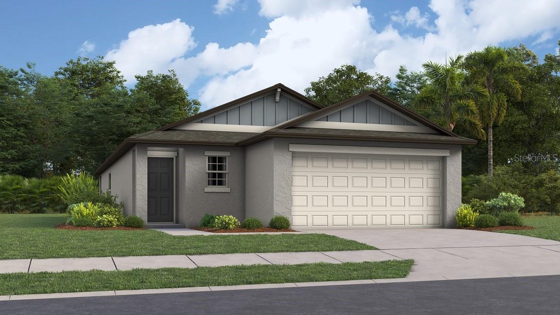 Under Construction. BRAND NEW HOME -
In this single-story home, the kitchen, dining room and family room cohesively flow together with a contemporary open floorplan. The adjacent owner’s suite offers a comfortable place to relax with a private bathroom and walk-in closet, while two additional bedrooms provide space for the rest of the family. Triple Creek is a masterplan community in Riverview, FL, that offers new single-family homes for sale. Experience a peaceful suburban lifestyle surrounded by nature with great amenities that include a clubhouse, two swimming pools, sports courts and more. Close proximity to I-75 provides residents with smooth travels to the beaches and world-class entertainment in the Tampa Bay area, along with easy access to gorgeous trails in nearby Triple Creek Nature Preserve. For family-friendly living, Triple Creek is zoned for Sumner High School. Interior photos are different from the actual model disclosed being built.