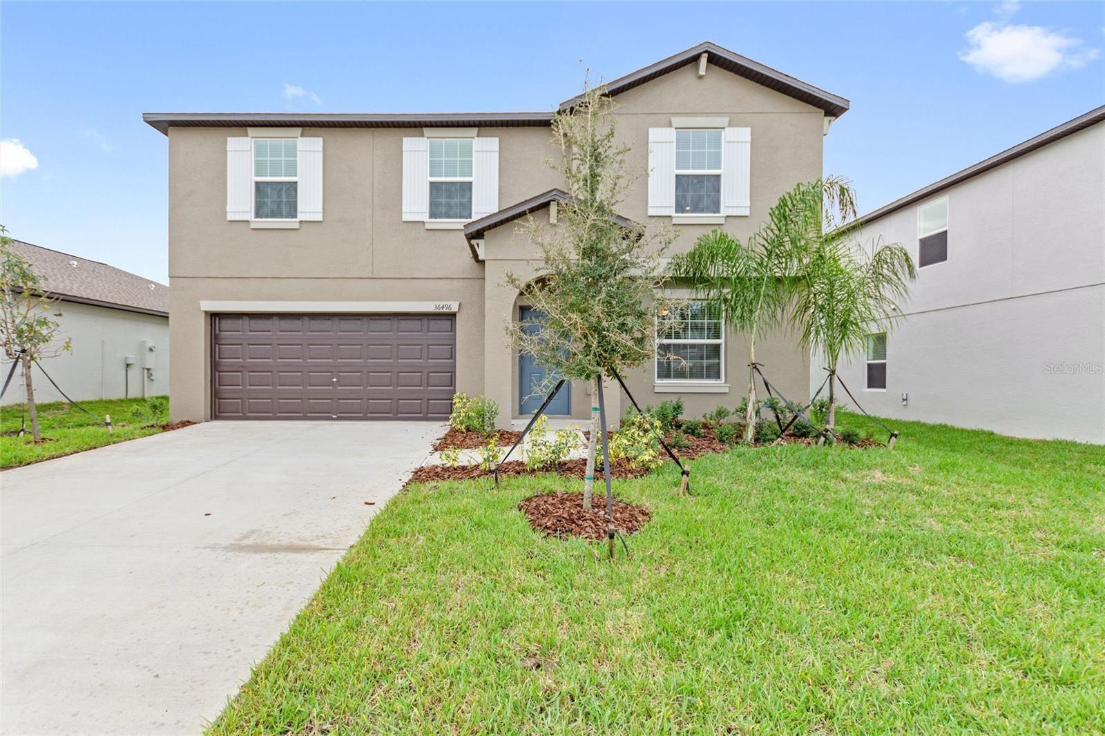 BRAND NEW four bedroom, 2.5 bath home with two car garage is located in the newly built neighborhood of Abbott Square. As you enter the home to the right is a flex room that can be used as a formal dining room or office. The half bath is also located on the first floor. along with the family room/kitchen combination  which is large enough to entertain family and friends. The beautiful kitchen is well-equipped with stainless steel appliances. granite counter tops and a large center island. All four bedrooms are located on the second floor along with the laundry room and two full baths. The master suite has a walk-in closet and an en-suite bath with double sinks. The second bath has a built-in tub/shower combination and comfort vanity. There is a washer and dryer in the upstairs laundry. Your family will enjoy the nice-size backyard where they can play games or just enjoy the outdoors.  Your family can gather with friends at the onsite clubhouse lounge or cool off at the resort-style swimming pool. This great community also includes a fitness gym, game room, BBQ grills and green spaces, along with other great amenities. Just minutes from this community are local golf courses, schools, recreation sites, the opportunity for water sport activities, restaurants and shopping. Make your appointment today. You won't be disappointed. ALARM SECURITY AND INTERNET IS INCLUDED IN RENT.