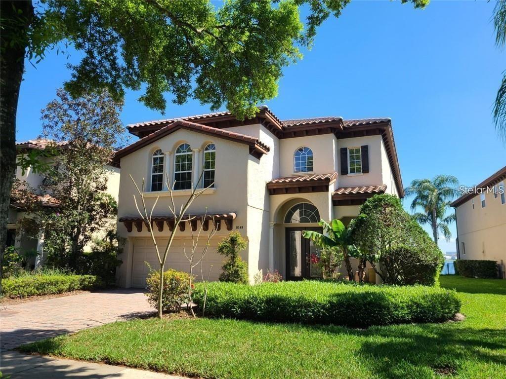 FULLY FURNISHED!! Absolutely stunning lake views from this beautiful home located in the heart of Dr. Phillips. Come home to the beauty and tranquility behind that gates of Vizcaya just minutes from everything off Sand Lake Road. Vizcaya is 24 hour manned community that offers you the convenience of restaurants, attractions, shopping and more just minutes from your doorstep. This fully furnished 5 bedroom home PLUS a huge Bonus room is perfect for all your needs offering an open floor plan designed for entertaining and comfort. As you enter you are greeted with 12 foot ceilings and immediately notice the perfect views of Sand Lake. This property is fully furnished with upscale materials and top of the line items. Downstairs features a full bedroom and bathroom that is currently used as an office. As you venture upstairs you will find a huge bonus room room featuring a billiards table, cards table and full wet bar with entertainment area. There are three additional bedrooms PLUS an enormous master suite with a large sitting area and an outdoor balcony to enjoy the lake view at your leisure. Since the Bonus room was extended when built you automatically receive an EXTRA long garage beneath....Come See!!
