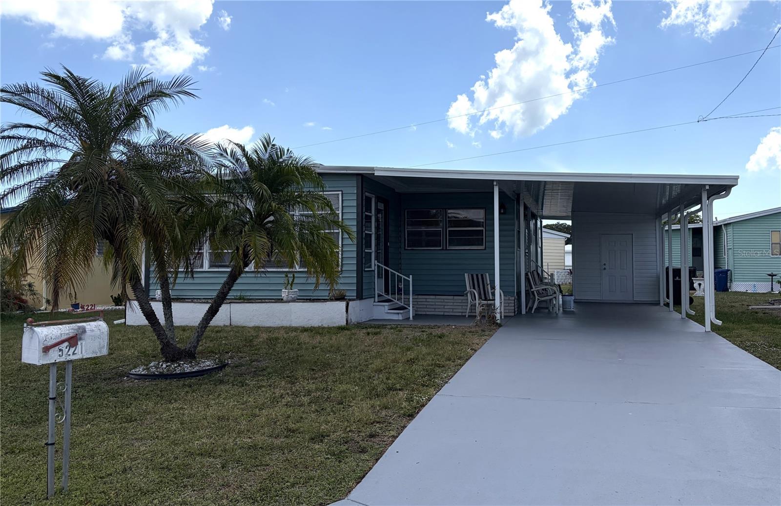 Charming 2BR/2BA home with the rare benefit of private ensuite bedrooms. Freshly painted inside and out, this move-in-ready property features new luxury vinyl flooring, a new carport, and an 8x10 shed with washer, dryer, and water heater (12/25). The kitchen offers a movable island for flexible prep and entertaining space, while additional improvements include A/C replaced 7/25, newer plumbing, some newer windows, awnings, gutters, and blinds throughout. Enjoy fresh air year-round from the enclosed 9 x 14 porch. A wonderful opportunity to experience comfort, function, and value in one inviting home.
Tri-par Estates is a 55+ community that provides a wealth of amenities: enjoy a heated and cooled large pool for year-round swimming, a brand-new spa, tiki hut, pickleball courts, fitness center, shuffleboard, miniature golf, horseshoes, and various recreation hall rooms equipped with ping-pong, billiards, card tables, a kitchenette, sewing areas, and more. The expansive clubhouse regularly hosts dinners, dances, and other events.
Situated only minutes from downtown Sarasota, you’ll have easy access to marinas, shopping, restaurants, museums, the world-renowned Siesta Key and Lido Key beaches, and Sarasota airport.
In this special park and recreation district, residents own their land directly, with no separate HOA fees—an annual fee of $1,648 is included in your property taxes. Internet and TV included in the annual fee This is also a golf cart-friendly community with optional RV or boat storage when available. Don’t miss the opportunity to join this lively, well-established neighborhood in paradise.