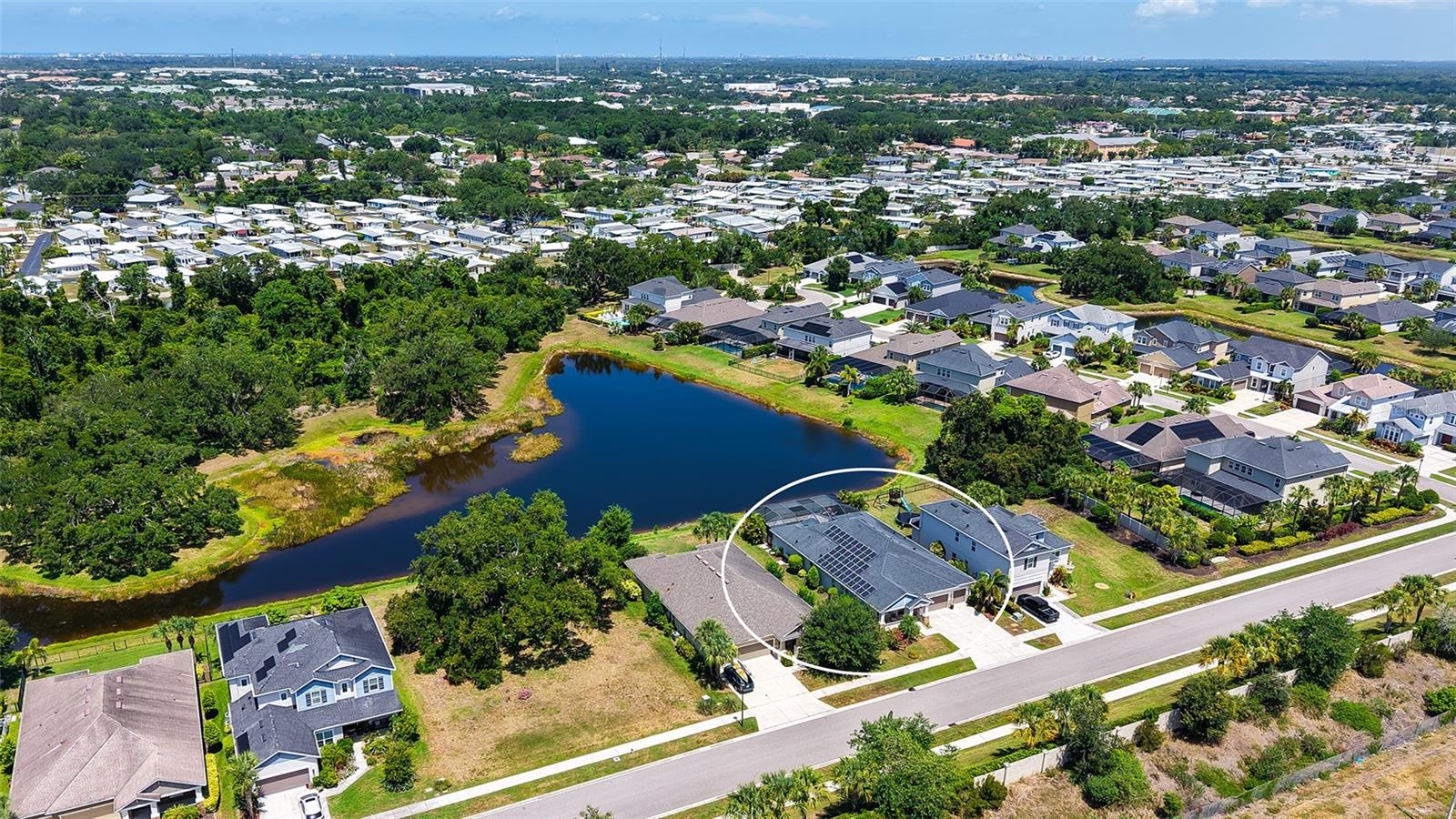 Upgraded resort-style luxury with water views in this meticulously kept home located on a premium lot in Arbor Lakes at Palmer Ranch. This energy-efficient 4BR/3BA 3 car garage custom pool home features whole-house solar panels for drastically reduced electric bills. Enjoy seamless indoor-outdoor Sarasota living as 3-panel sliding doors fully recess, opening to an expansive view, a custom clear-view pool cage with two oversized doors, a new pool pump, and a patio pre-plumbed for your future outdoor kitchen. Inside, discover a gourmet kitchen with a brand-new refrigerator, new ceiling fans, a tankless water heater, and an owner’s retreat with a new Kohler jetted tub. Hurricane shutters and screens provide effortless storm prep. Arbor Lakes features low HOA fees and top-tier amenities: a pool, splash pad, sand volleyball, basketball, a pavilion with grills, a fire pit, a playground, and a dog park. Minutes from A-rated schools, Siesta Key Beach, Legacy Trail, and soon to open lifestyle center at Sarasota Square Mall featuring premium dining and shopping.
